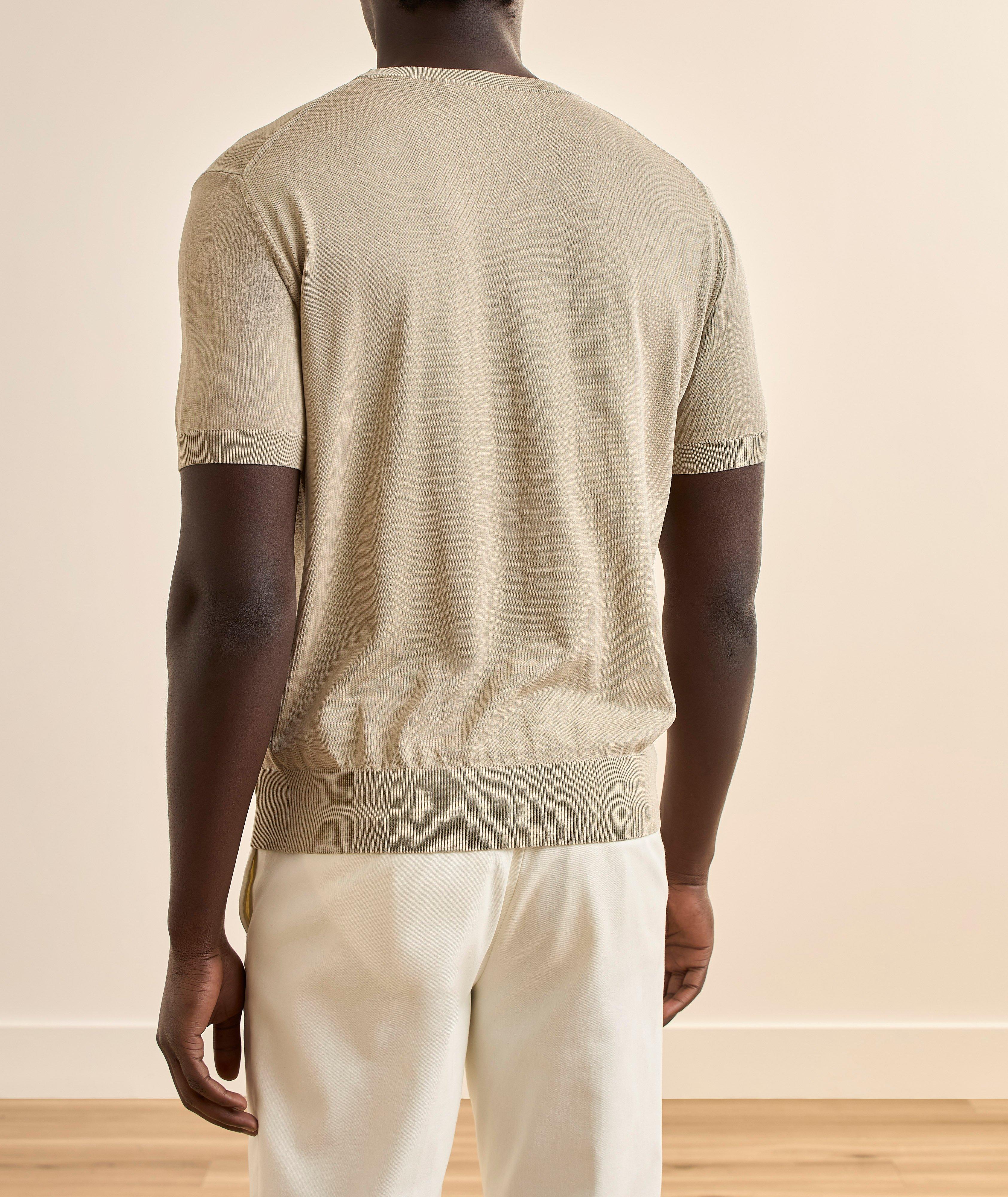 Cotton Knitted Crewneck T-Shirt  image 2