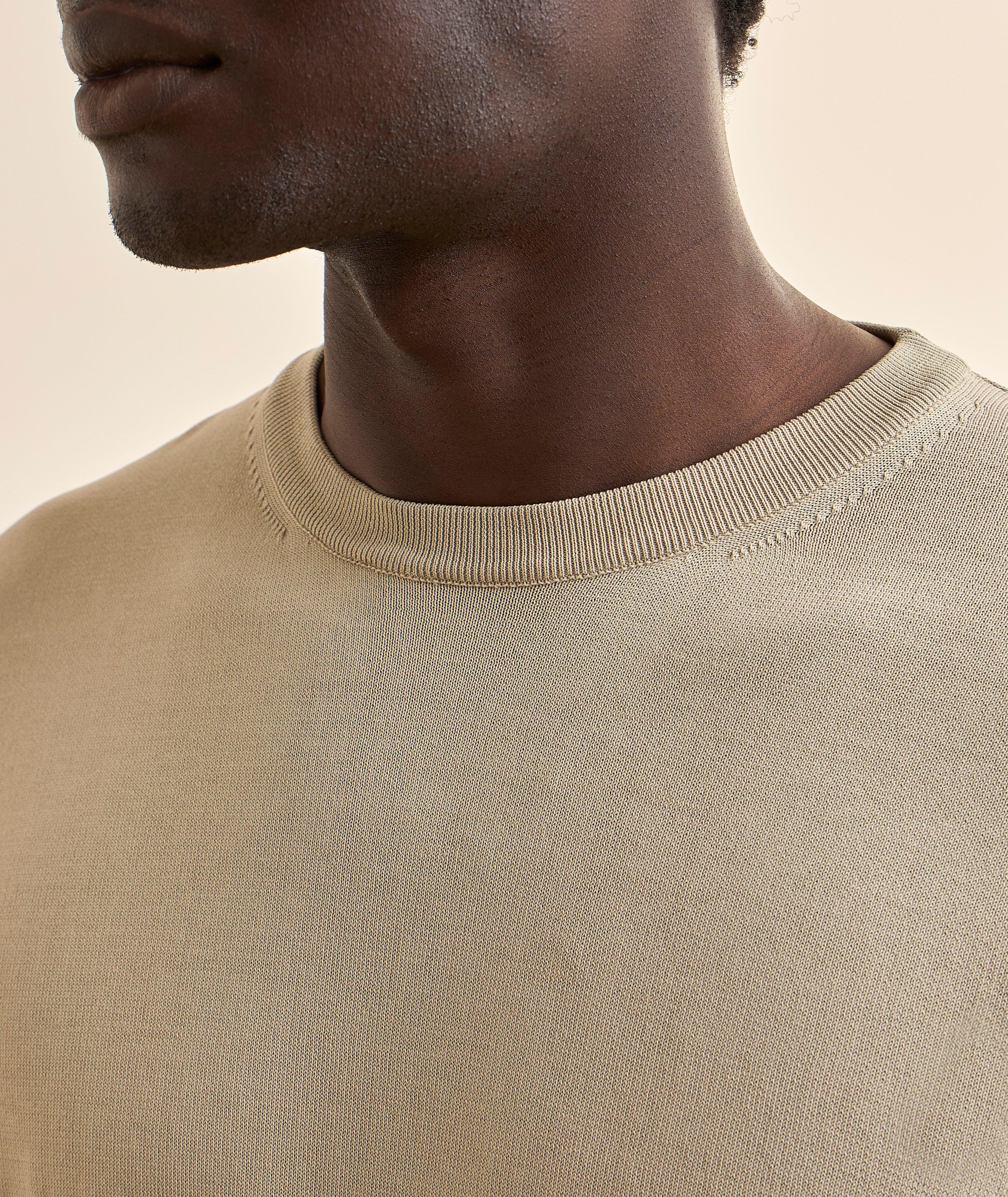 Cotton Knitted Crewneck T-Shirt  image 3