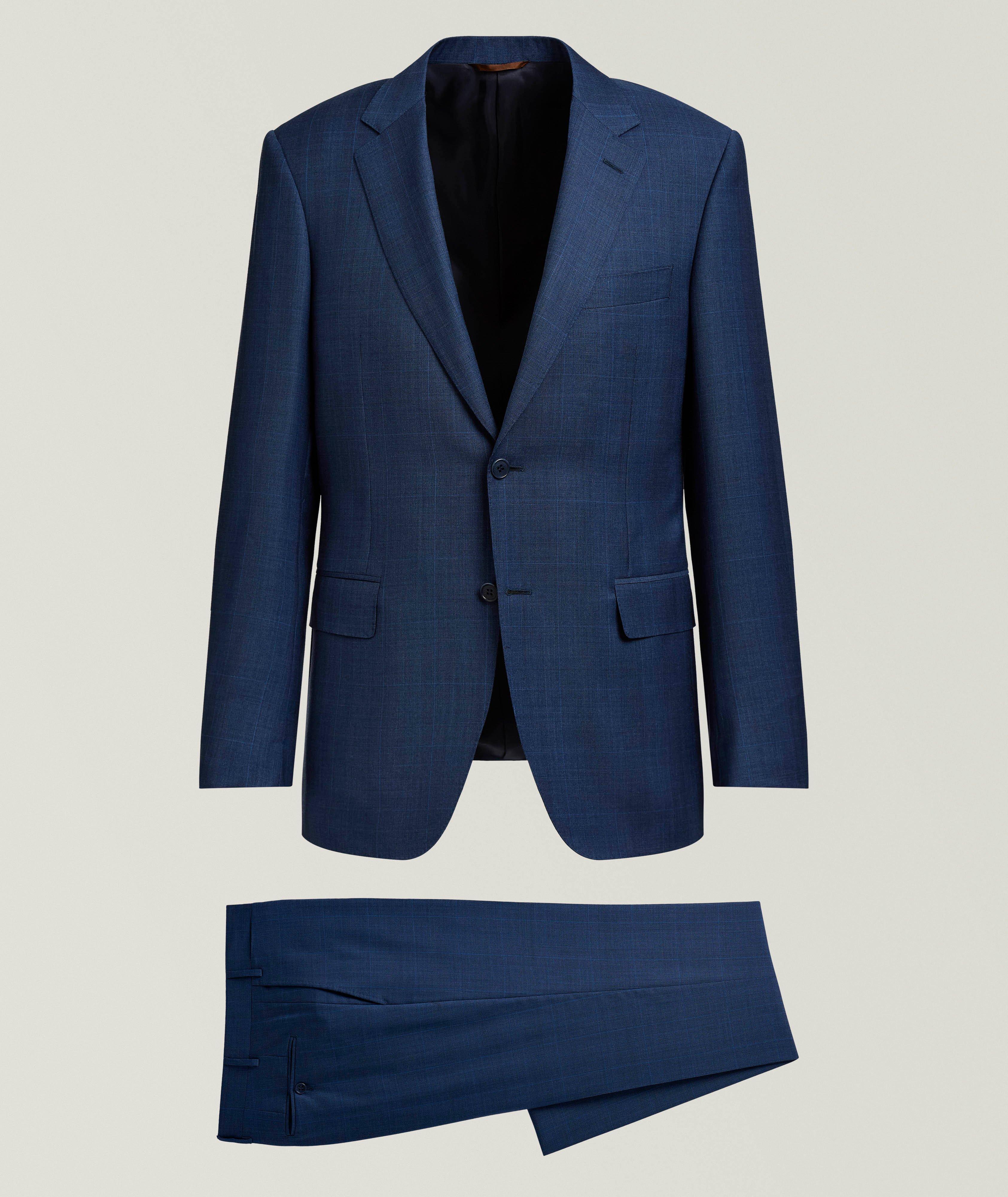 Canali Complet en laine à carreaux Glen contemporain 