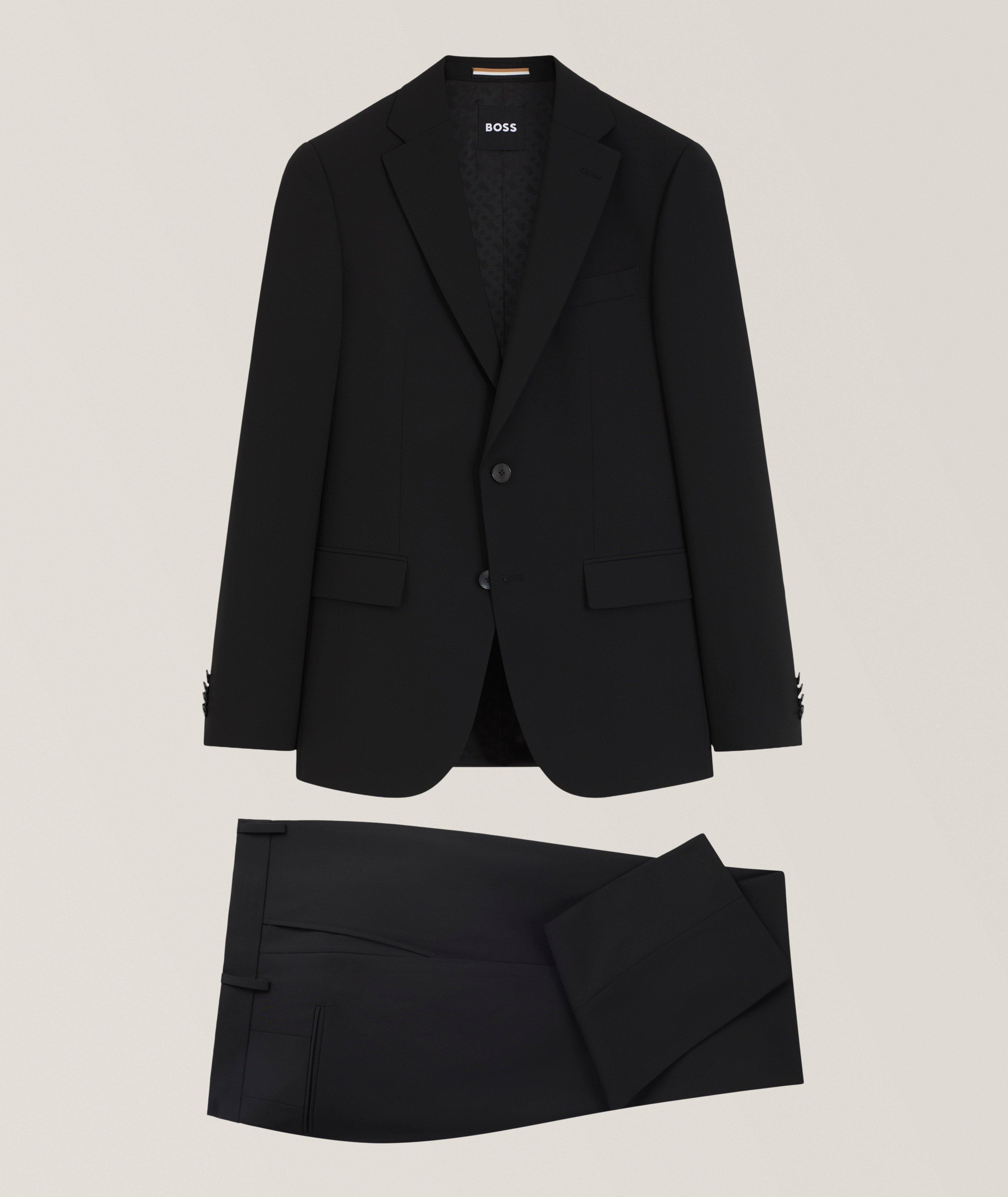 BOSS Slim-Fit Mélange Stretch-Wool Suit