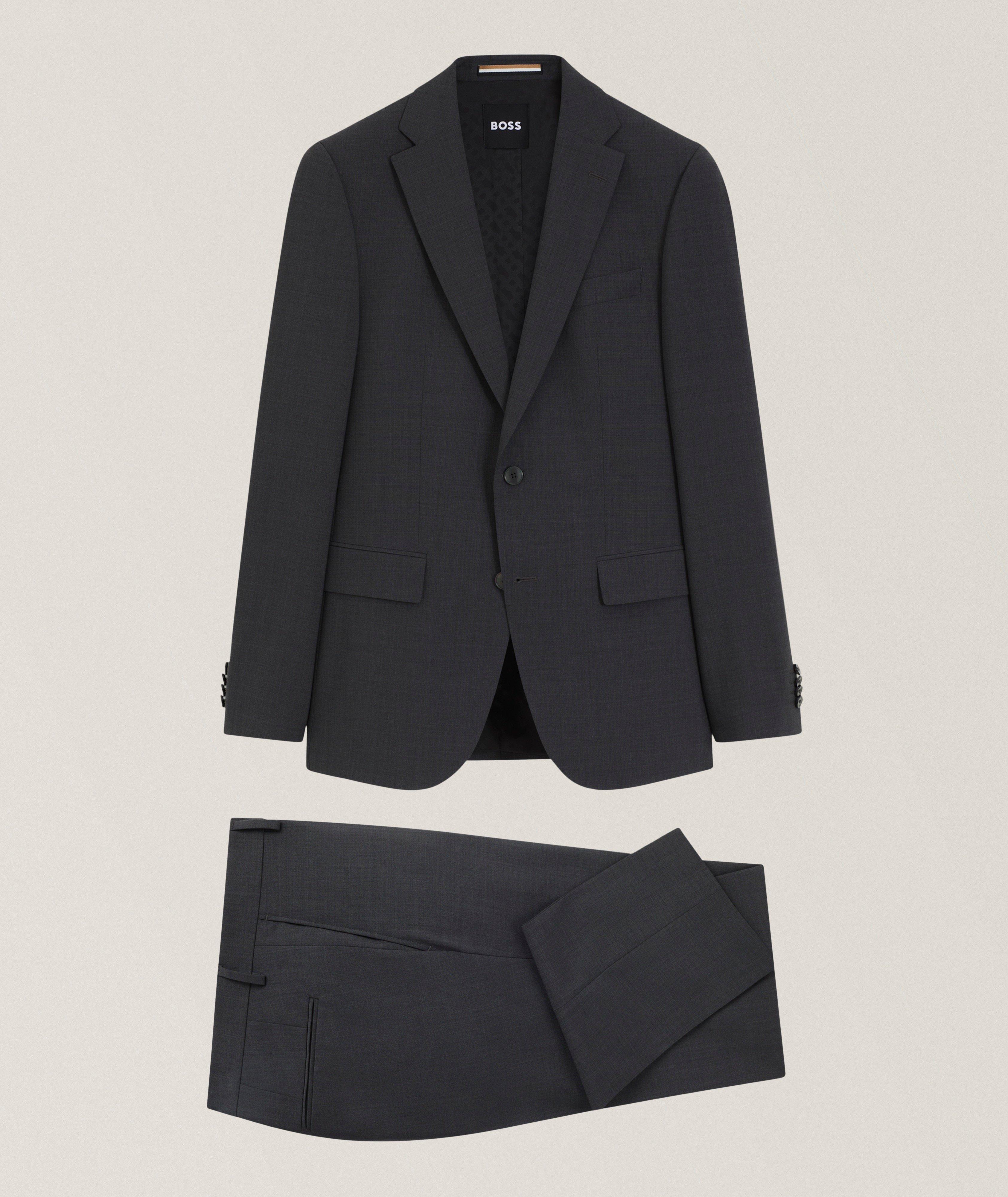 BOSS Slim-Fit Mélange Stretch-Wool Suit