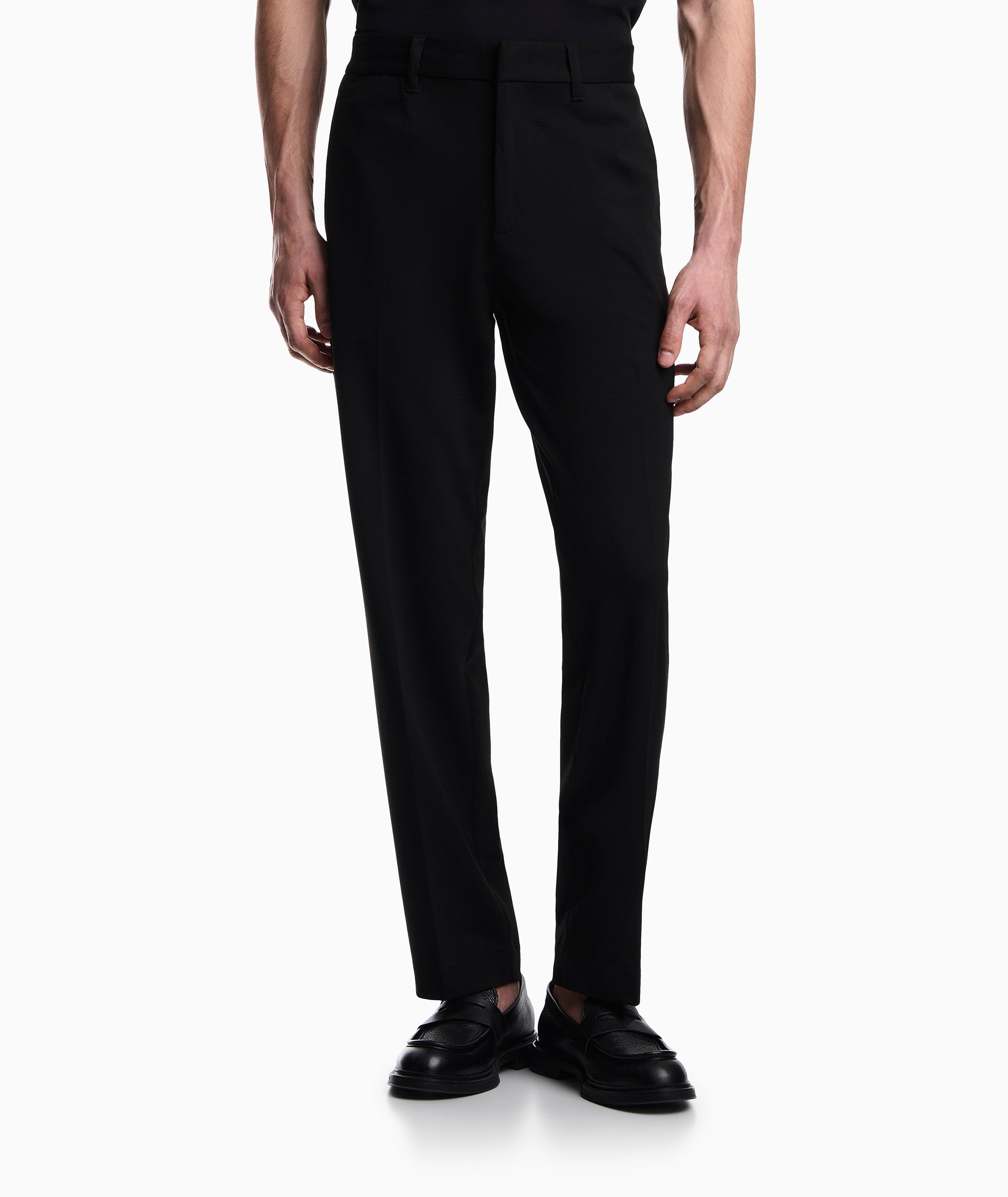 Waffle-Effect Viscose-Blend Dress Pants image 1