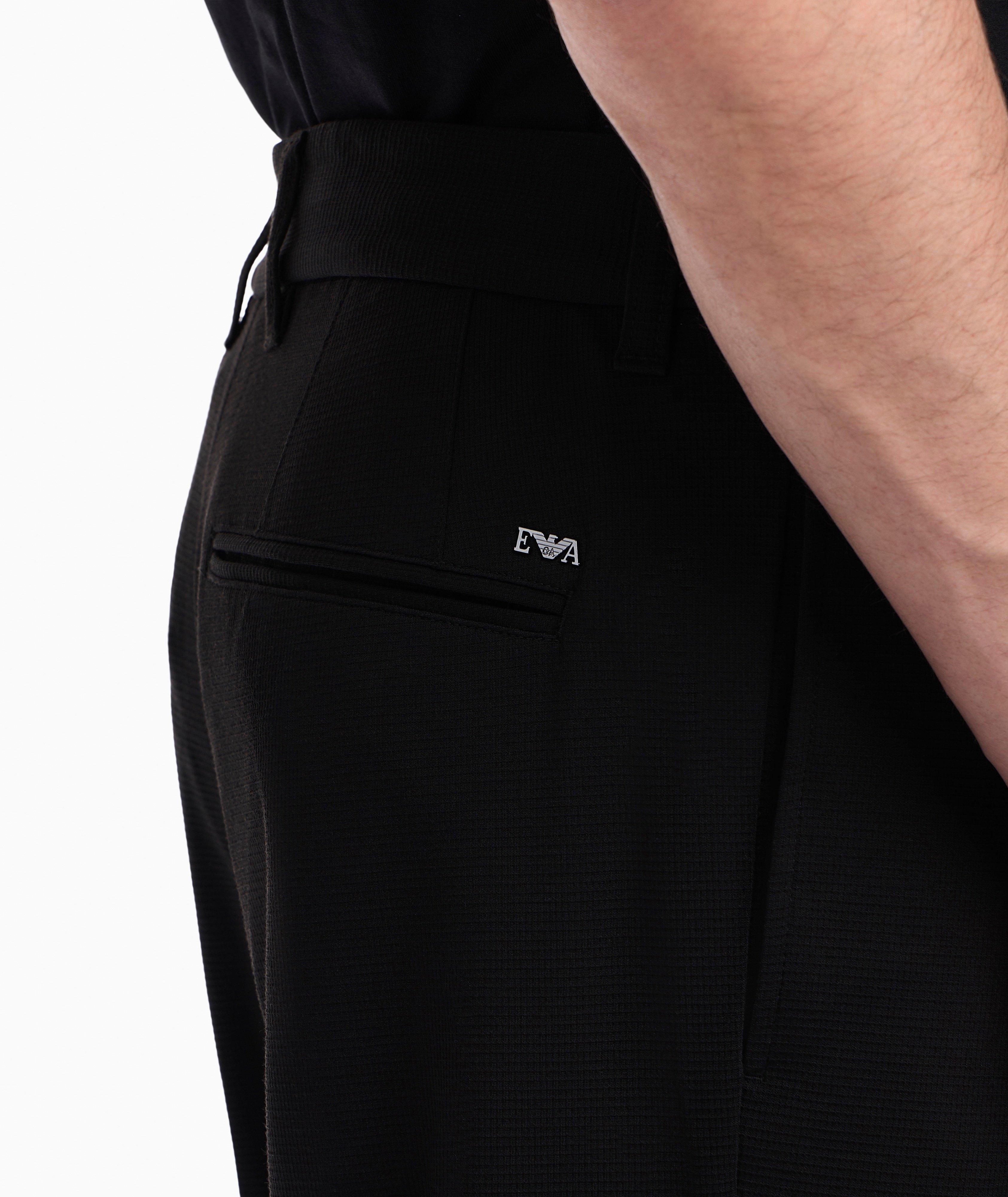 Waffle-Effect Viscose-Blend Dress Pants image 3