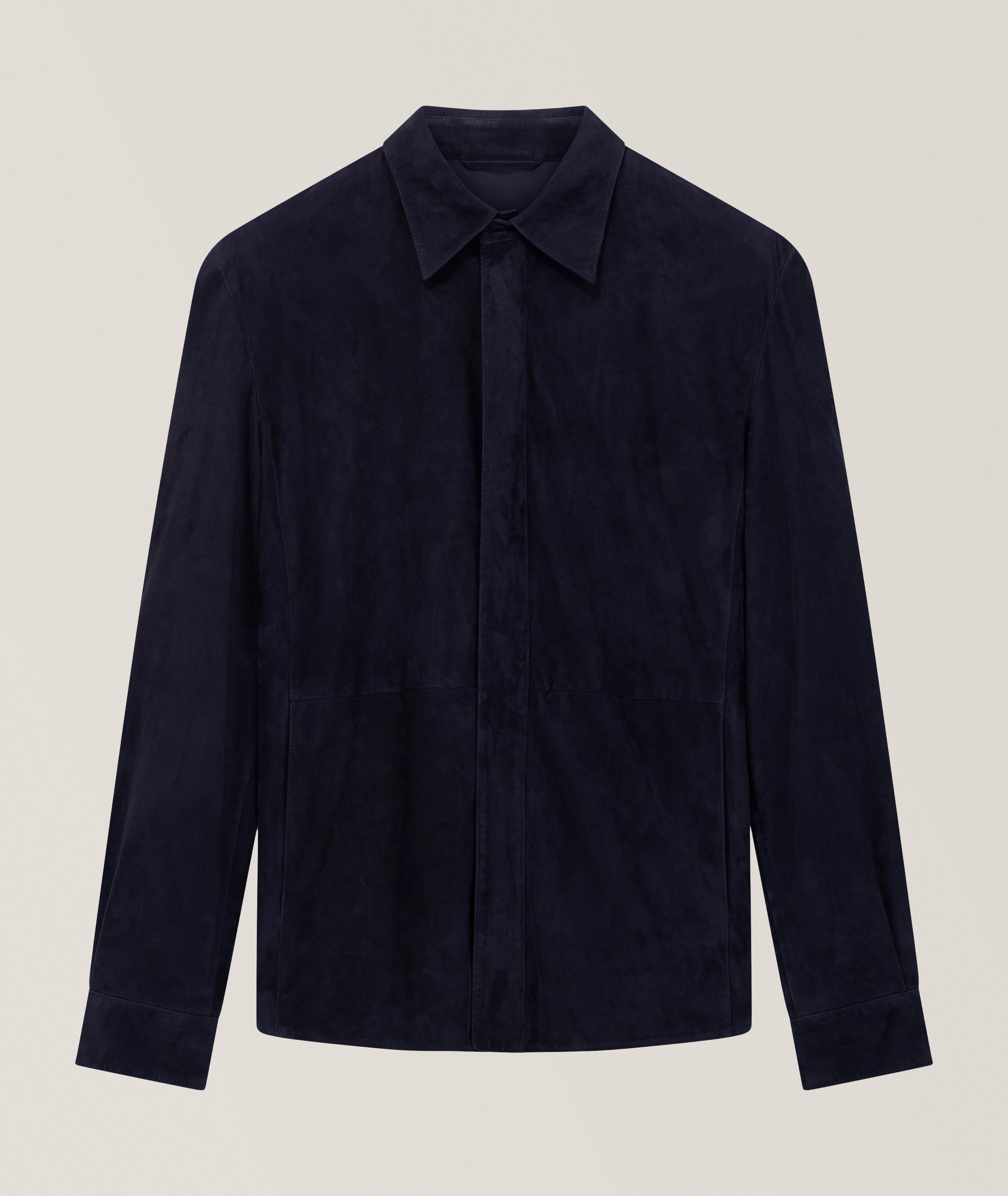 Giorgio Armani ASV Lambskin Suede Shirt Jacket 