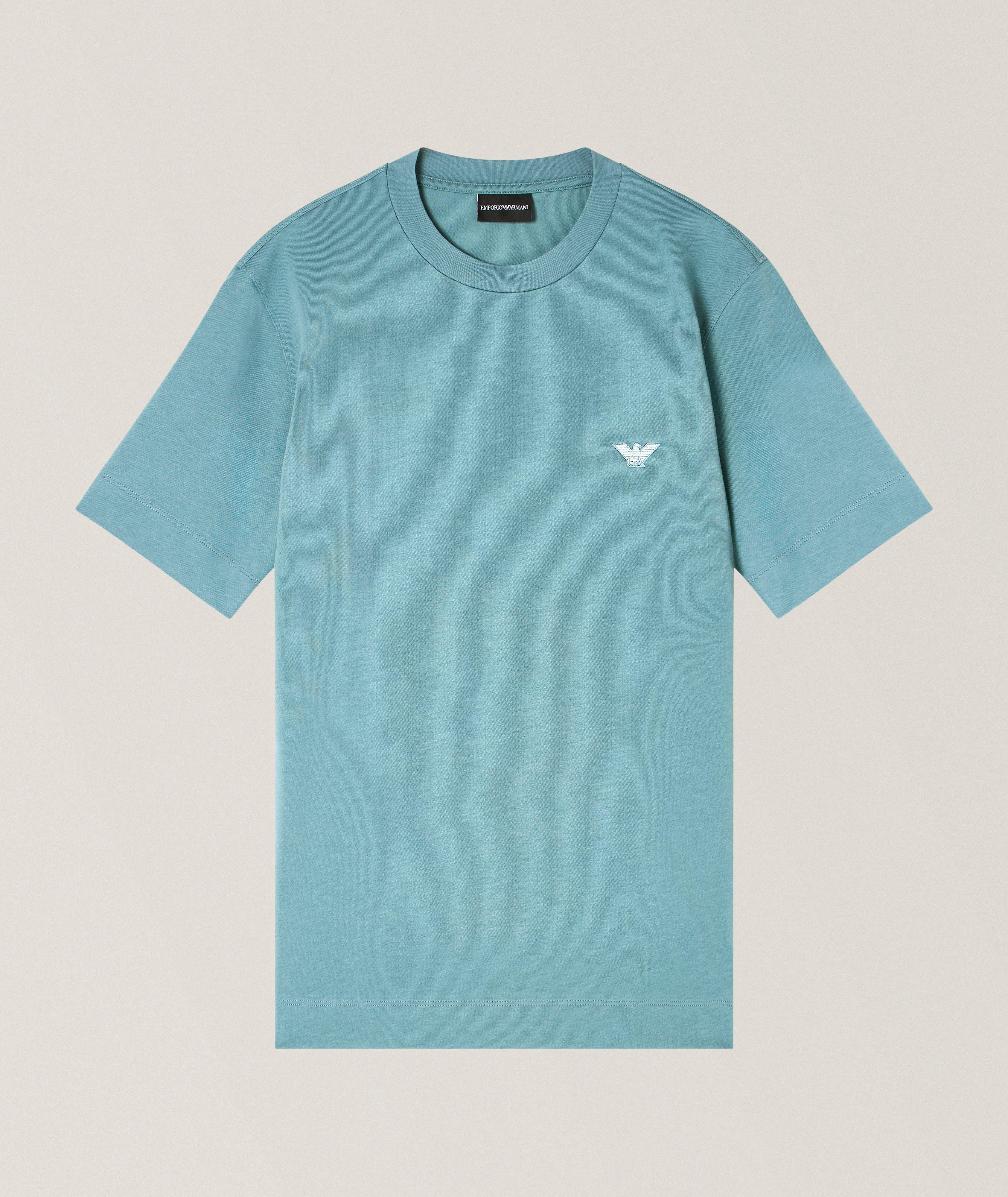 Embroidered Eagle Logo Cotton T-Shirt image 0