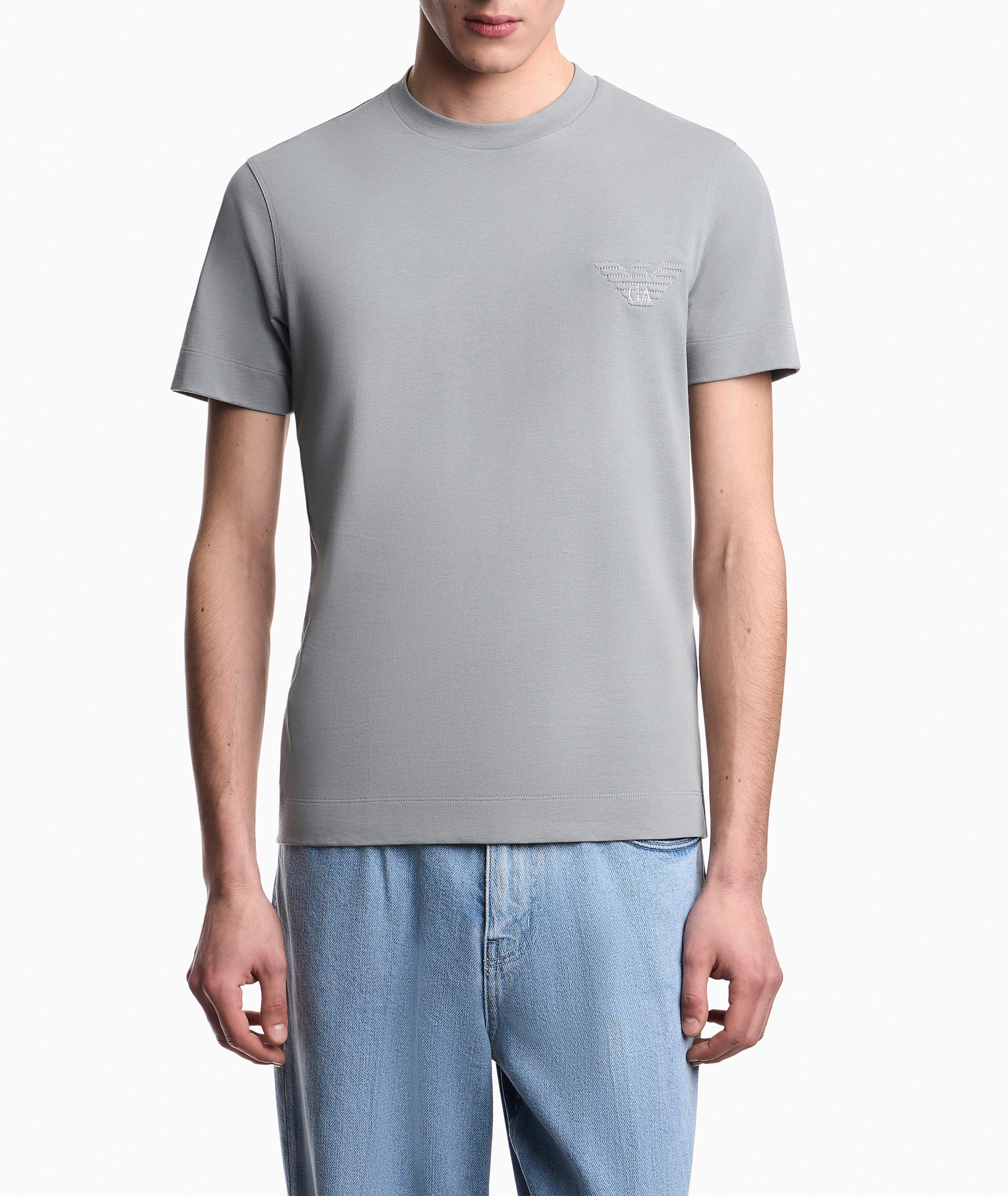 Embroidered Eagle Logo Cotton T-Shirt image 1