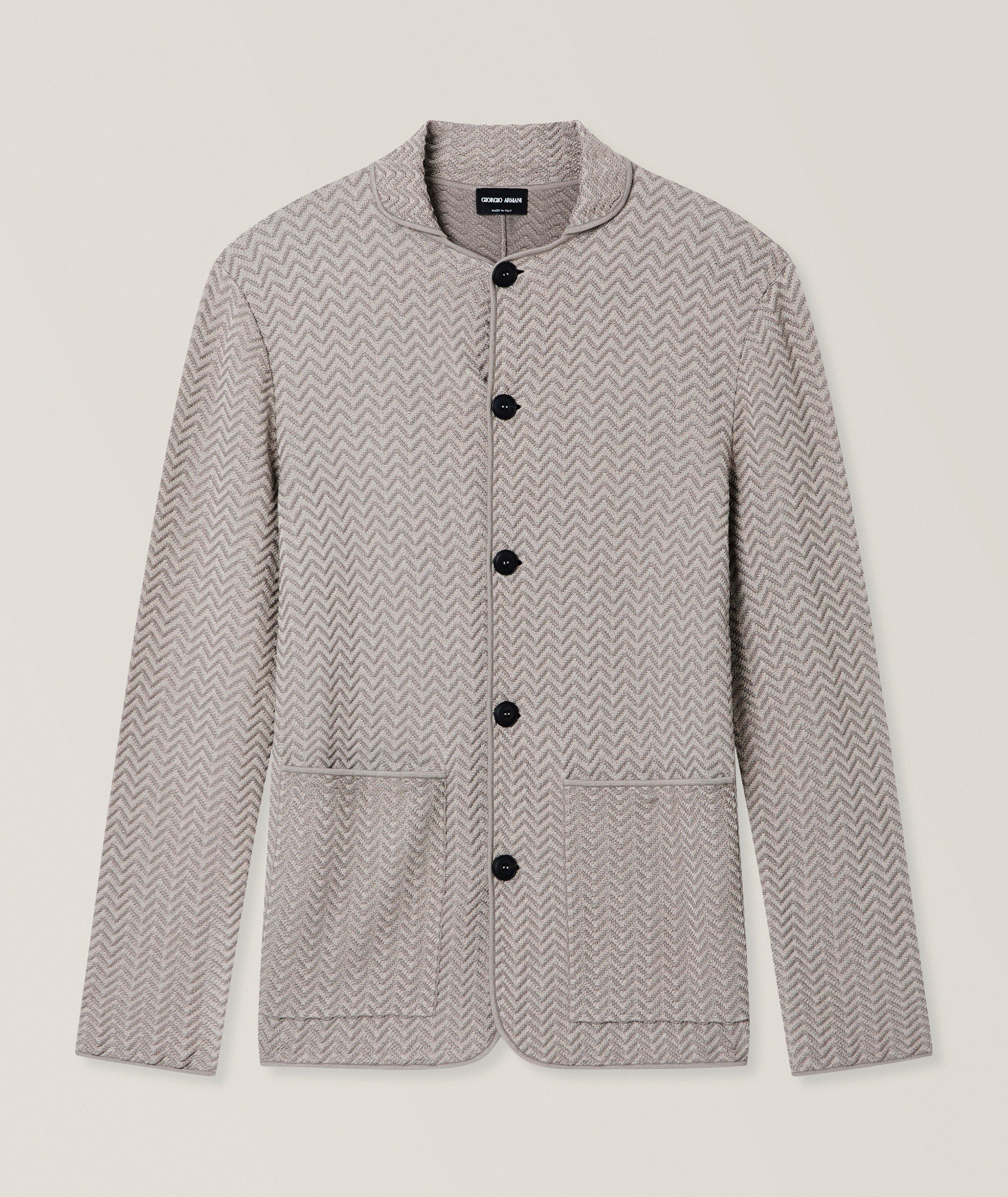 Giorgio Armani ASV Chevron Ottoman Knit Sport Jacket | Sport