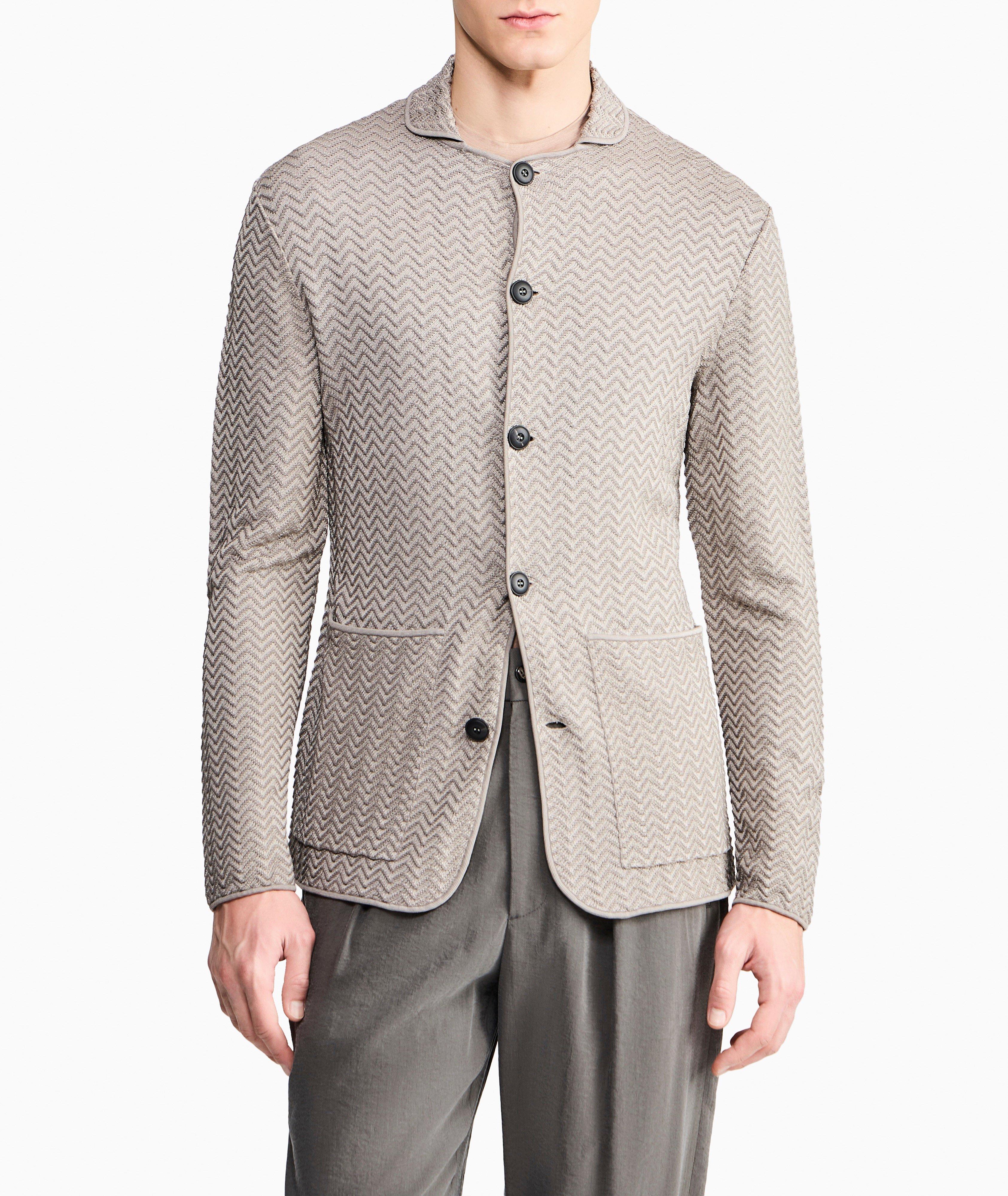 Giorgio Armani ASV Chevron Ottoman Knit Sport Jacket | Sport