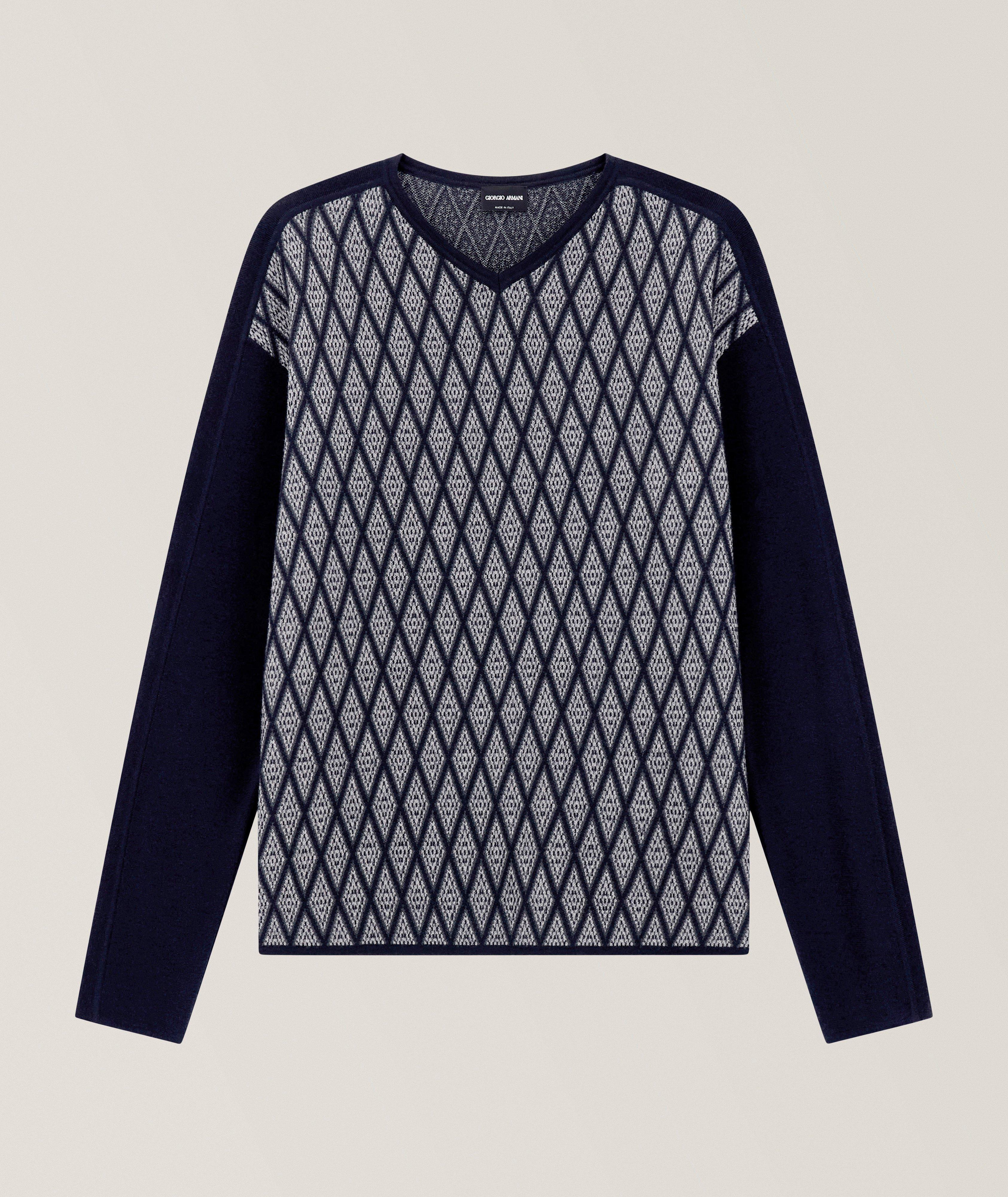 GIORGIO ARMANI 100% Cashmere 長袖カットソー 48 Giorgio Armani Virgin Wool-Cashmere V-Neck Sweater | Sweaters