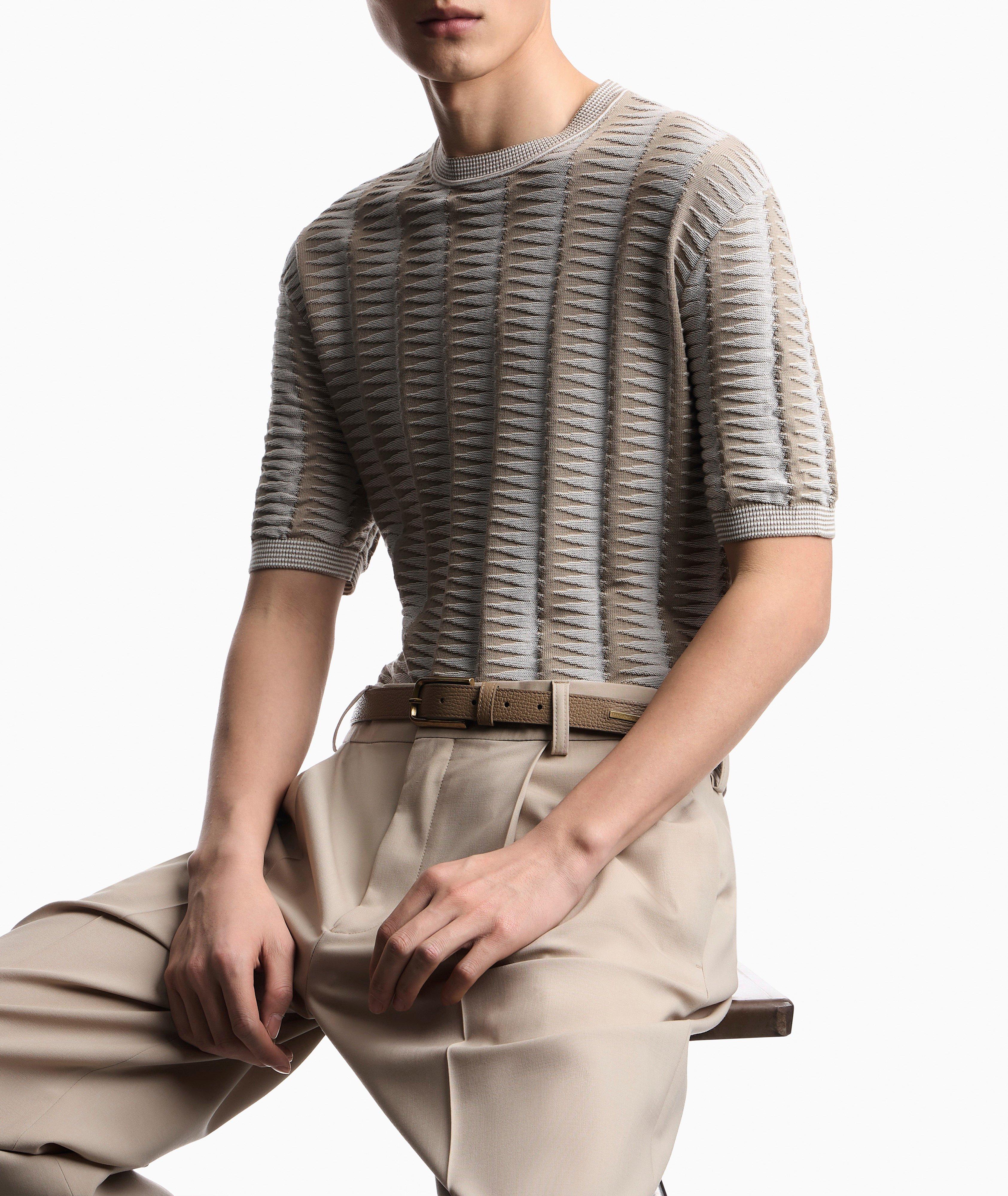 Emporio Armani Two-Tone Jagged Motif Sweater | Sweaters & Knits