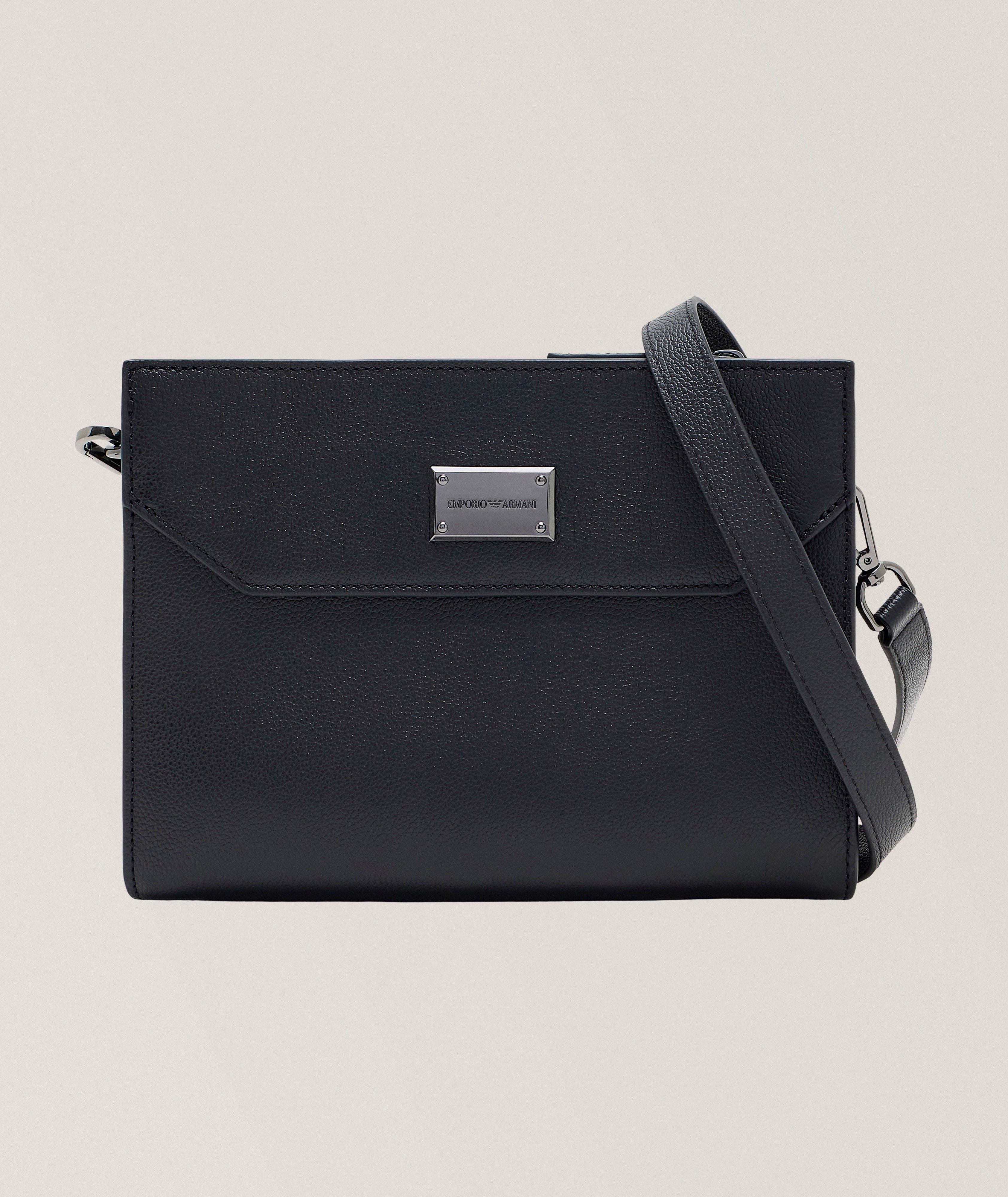 Emporio Armani Tumbled Leather Crossbody Bag