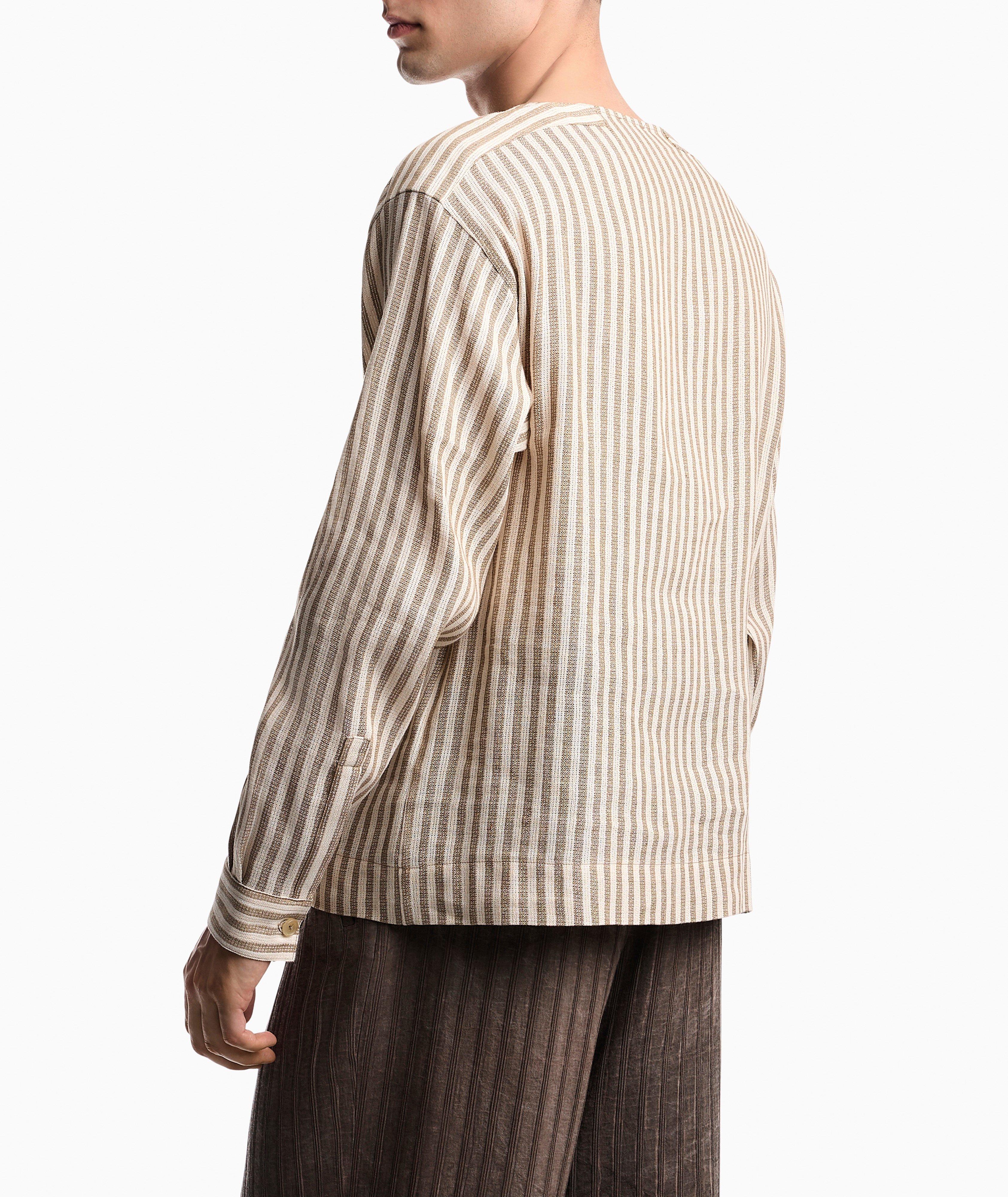 Emporio Armani Striped Linen-Cotton Shirt | Casual Shirts | Harry