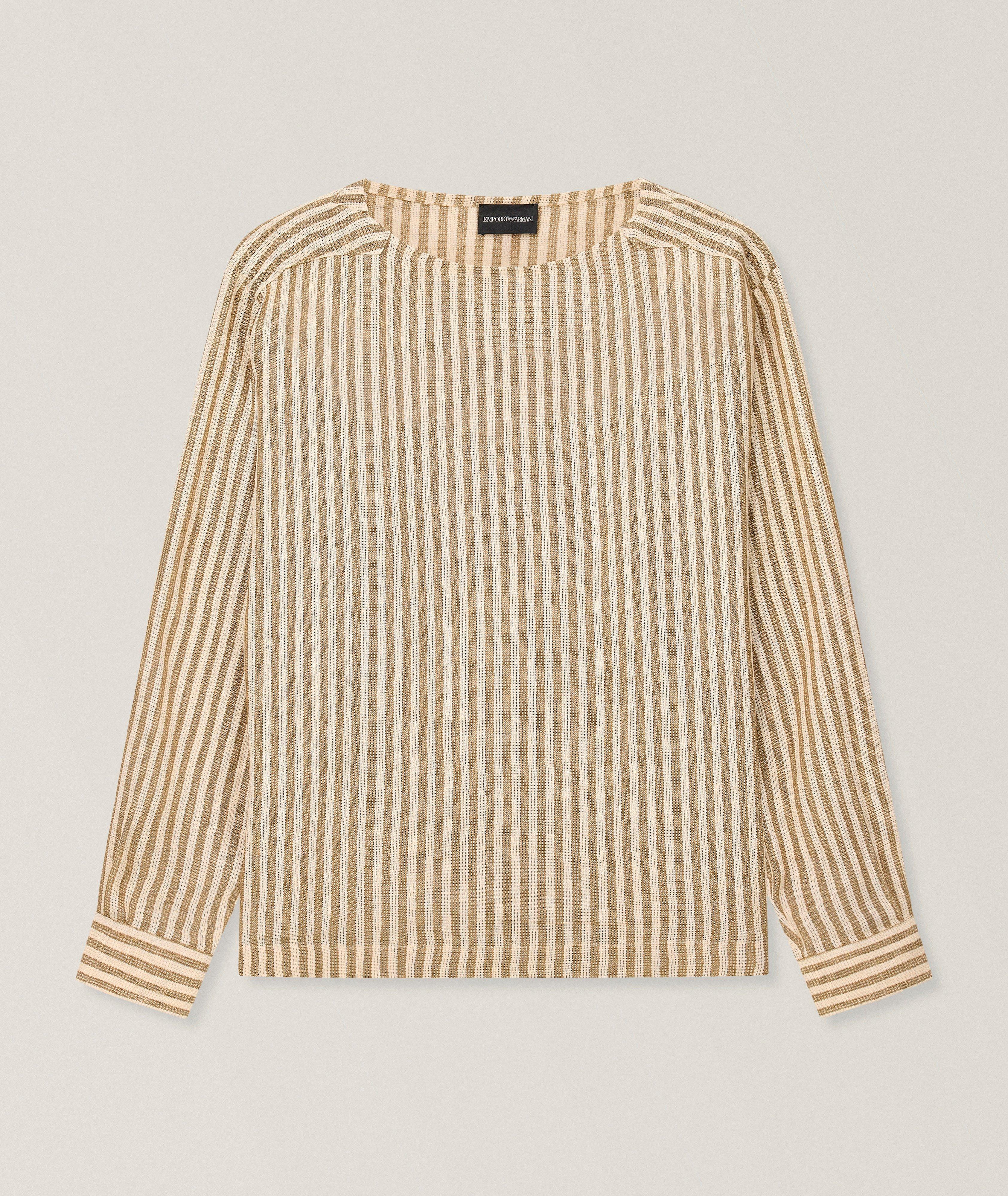Emporio Armani Striped Linen-Cotton Shirt | Casual Shirts | Harry