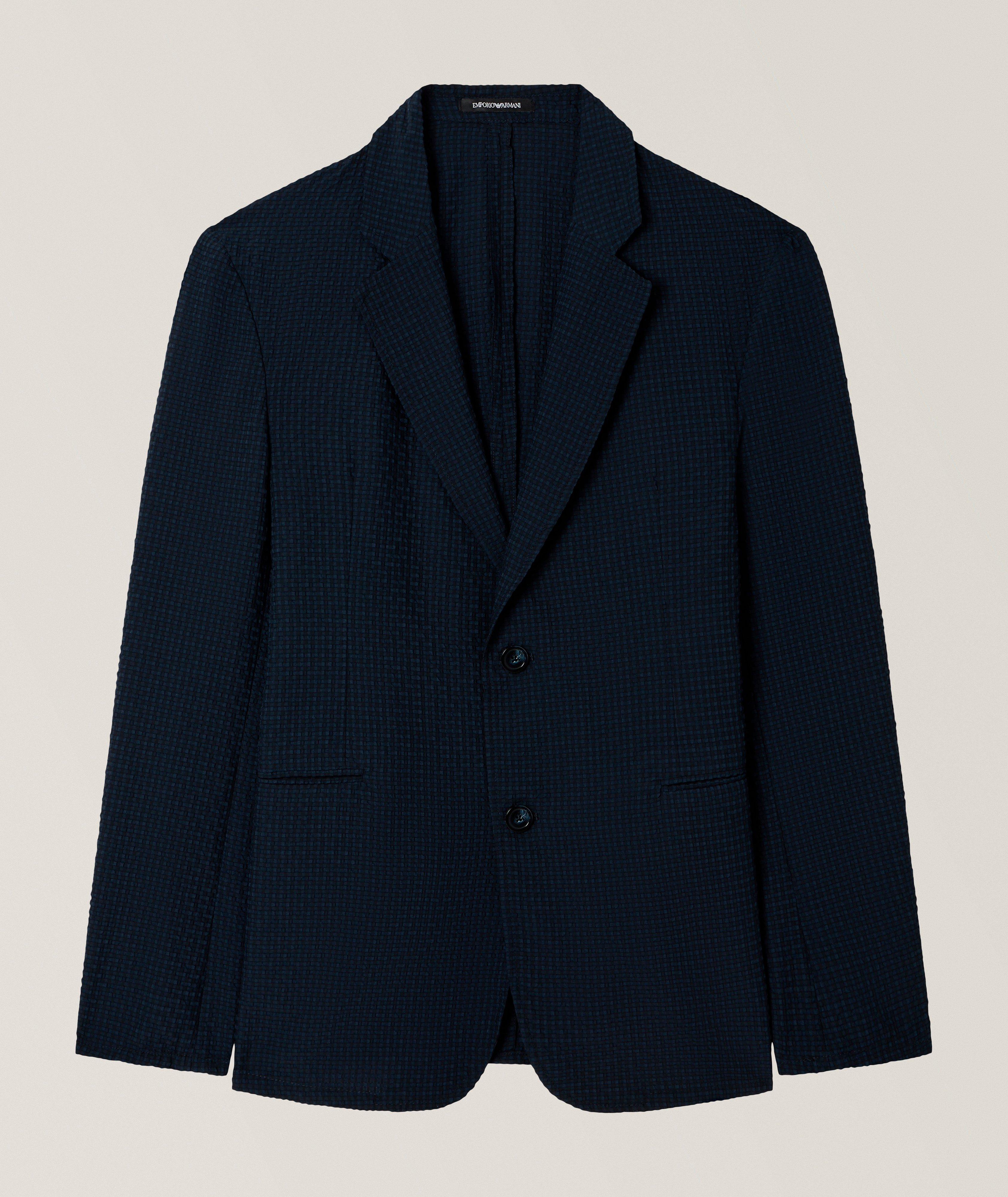 Emporio Armani Guru-Collar Virgin Wool-Blend Jacket | Sport