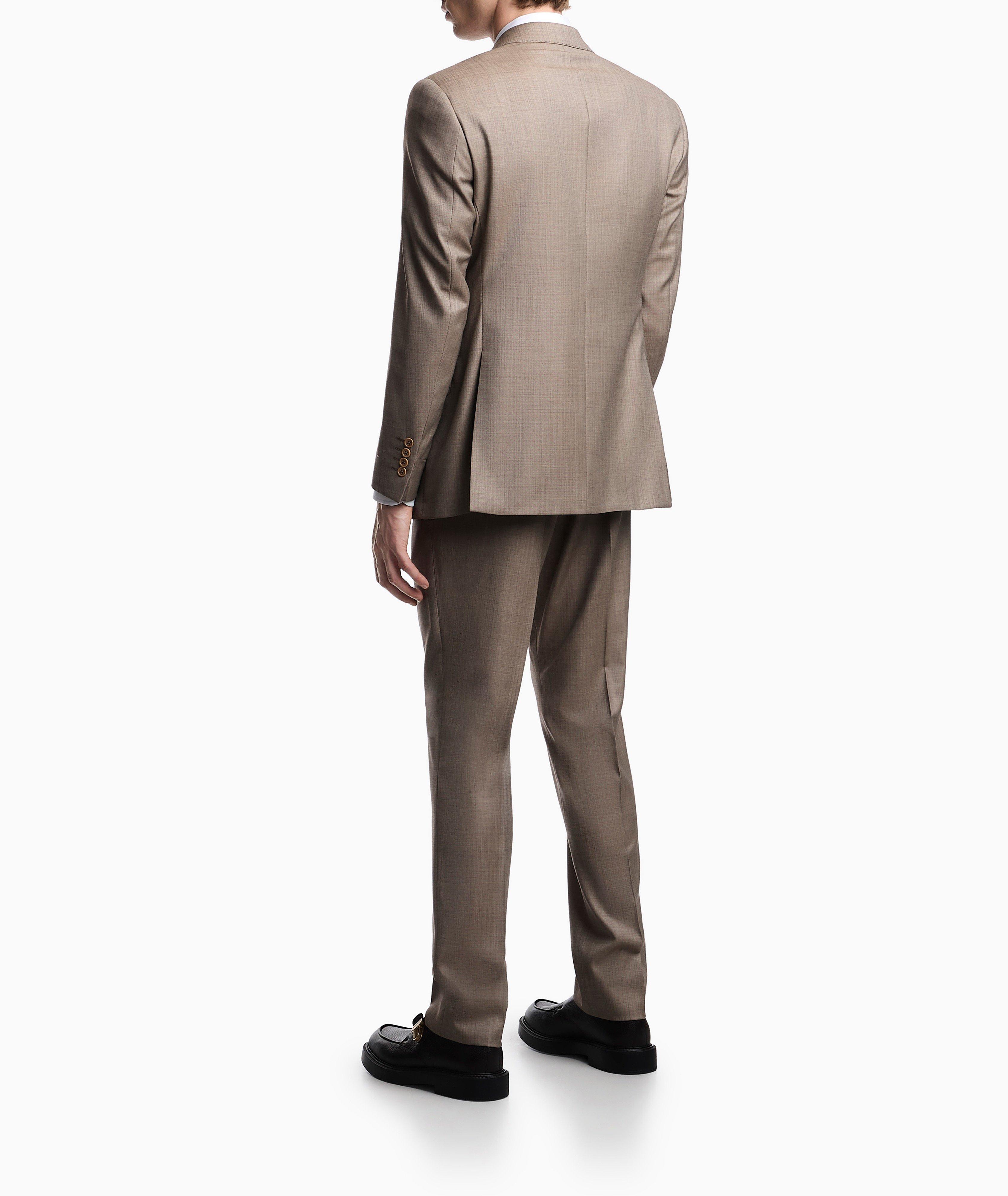 スーツ EMPORIO ARMANI khaki WOOL RAYON Suits 50 Emporio Armani Slim-Fit M-Line Sharkskin Virgin Wool Suit | Suits