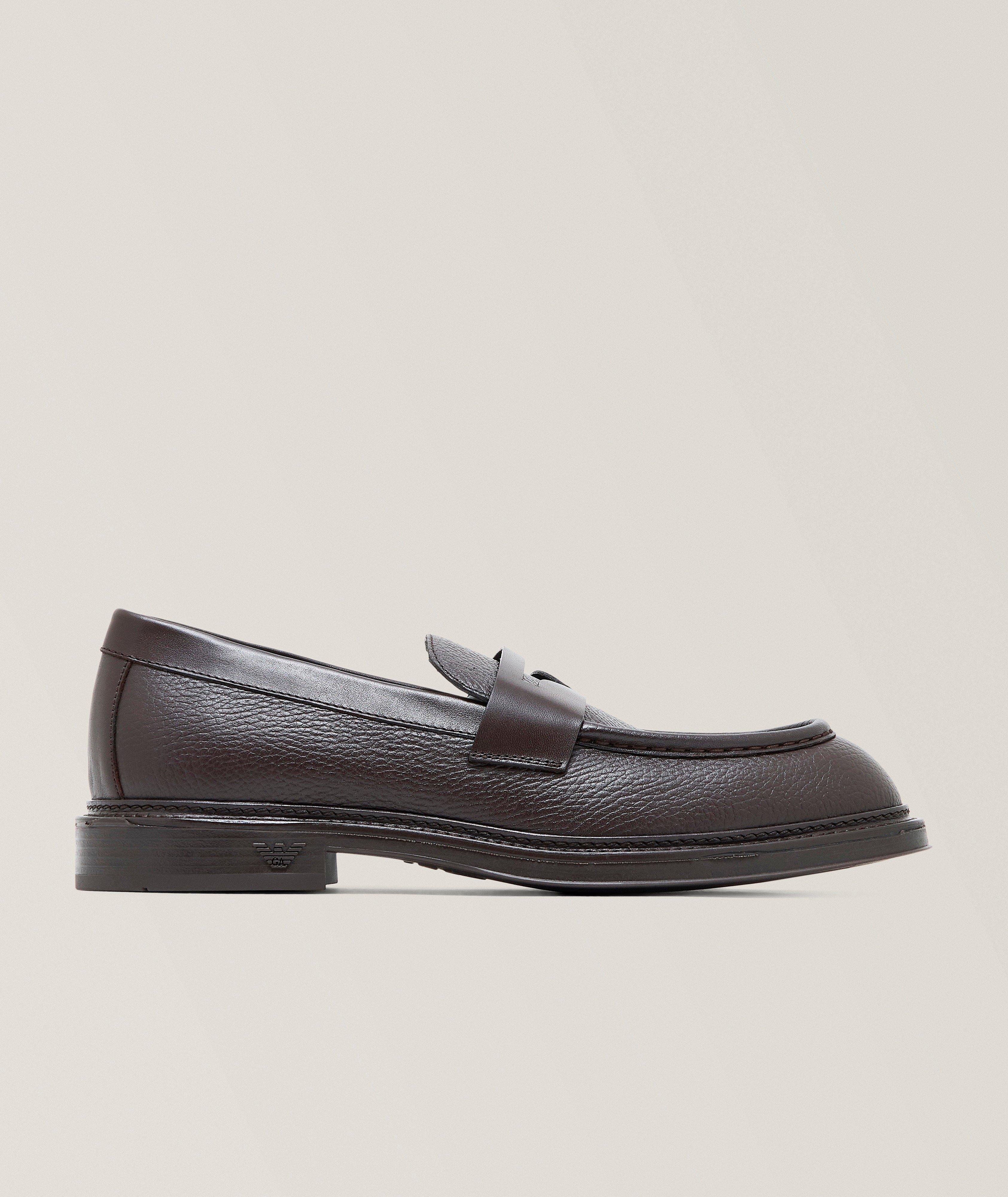 Emporio Armani Flâneurs en cuir grainé