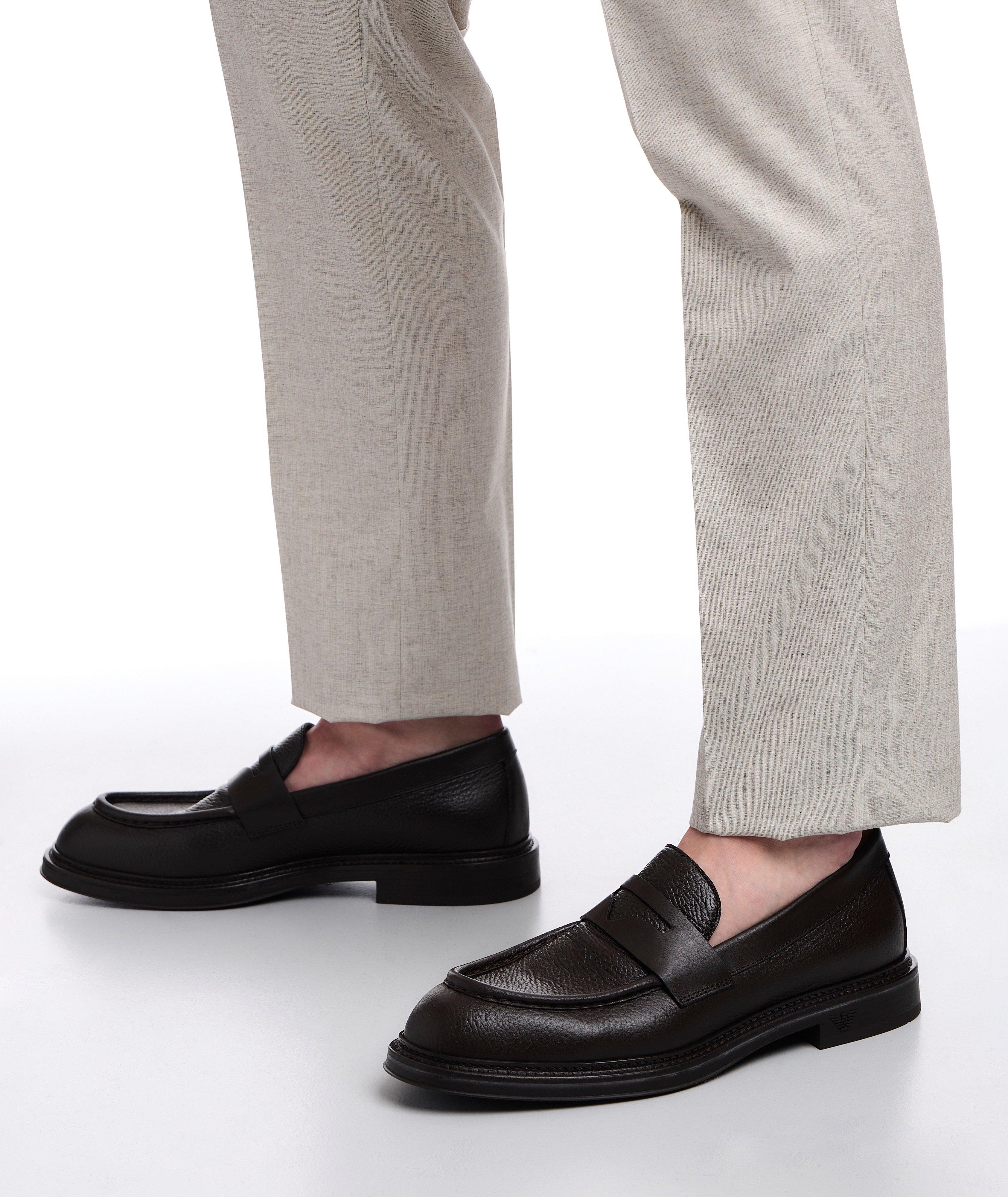 Emporio Armani Pebbled Leather Loafers | Casual Shoes | Harry Rosen