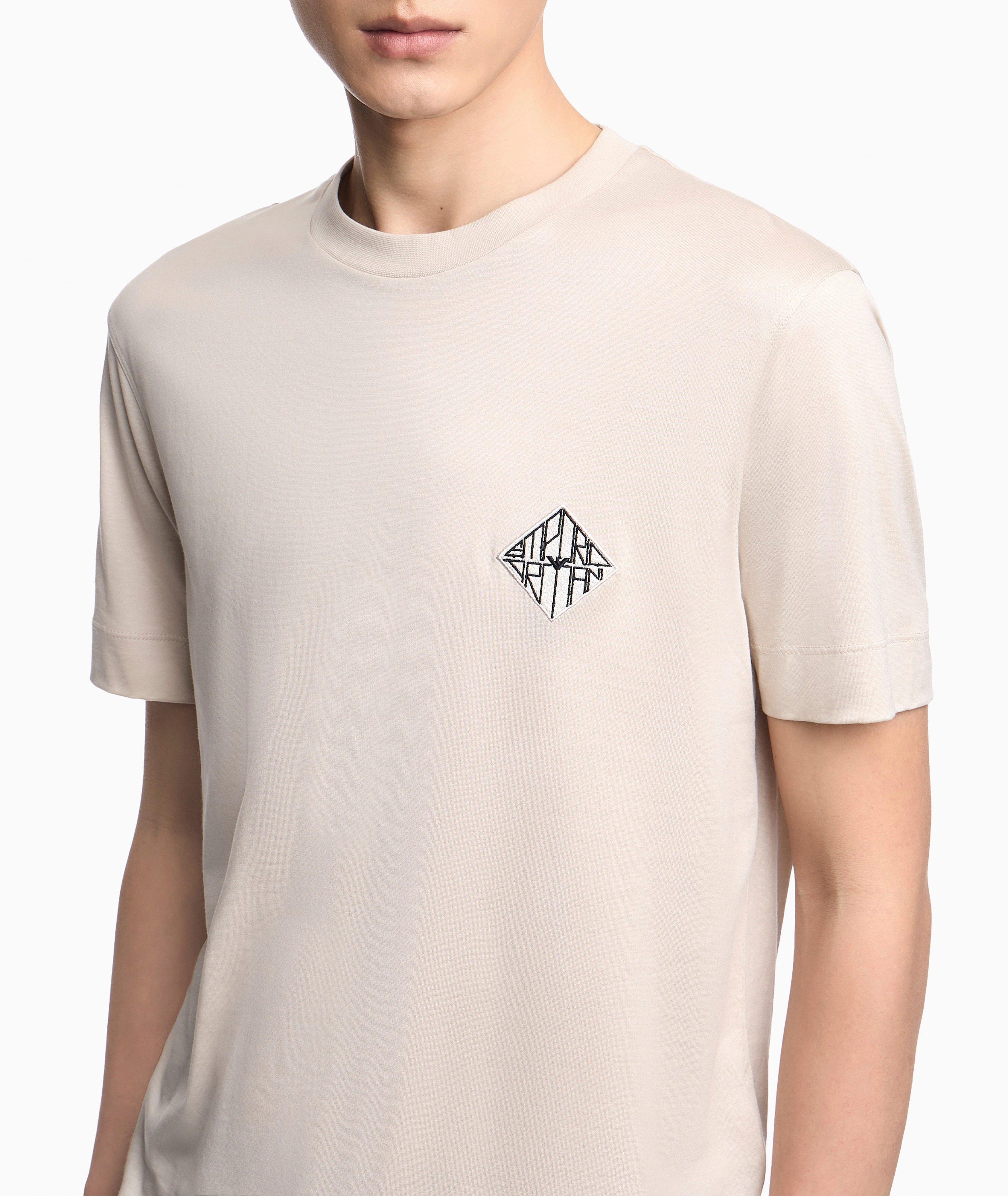 Embroidered Logo Lyocell-Cotton T-Shirt image 3