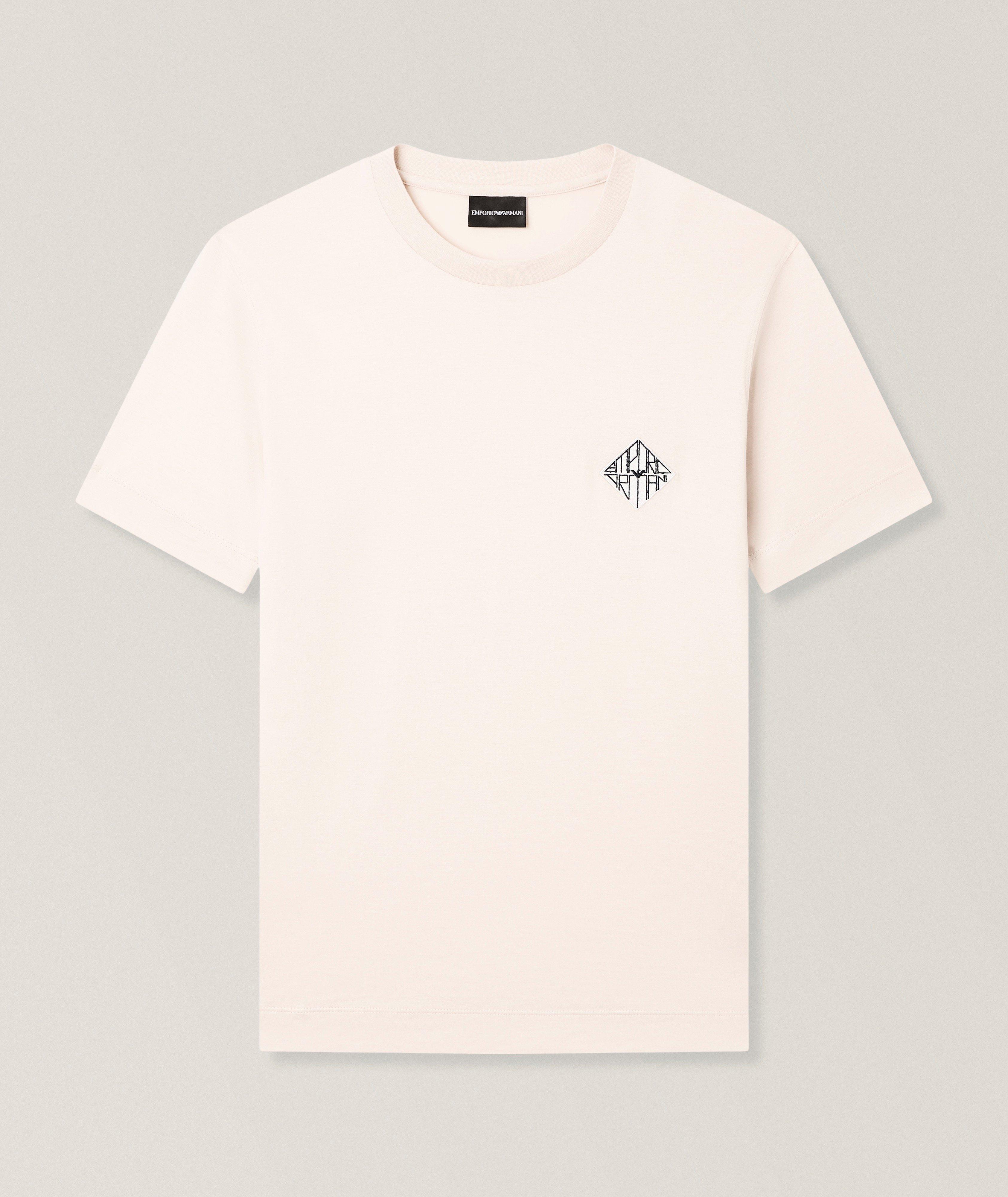 Embroidered Logo Lyocell-Cotton T-Shirt image 0