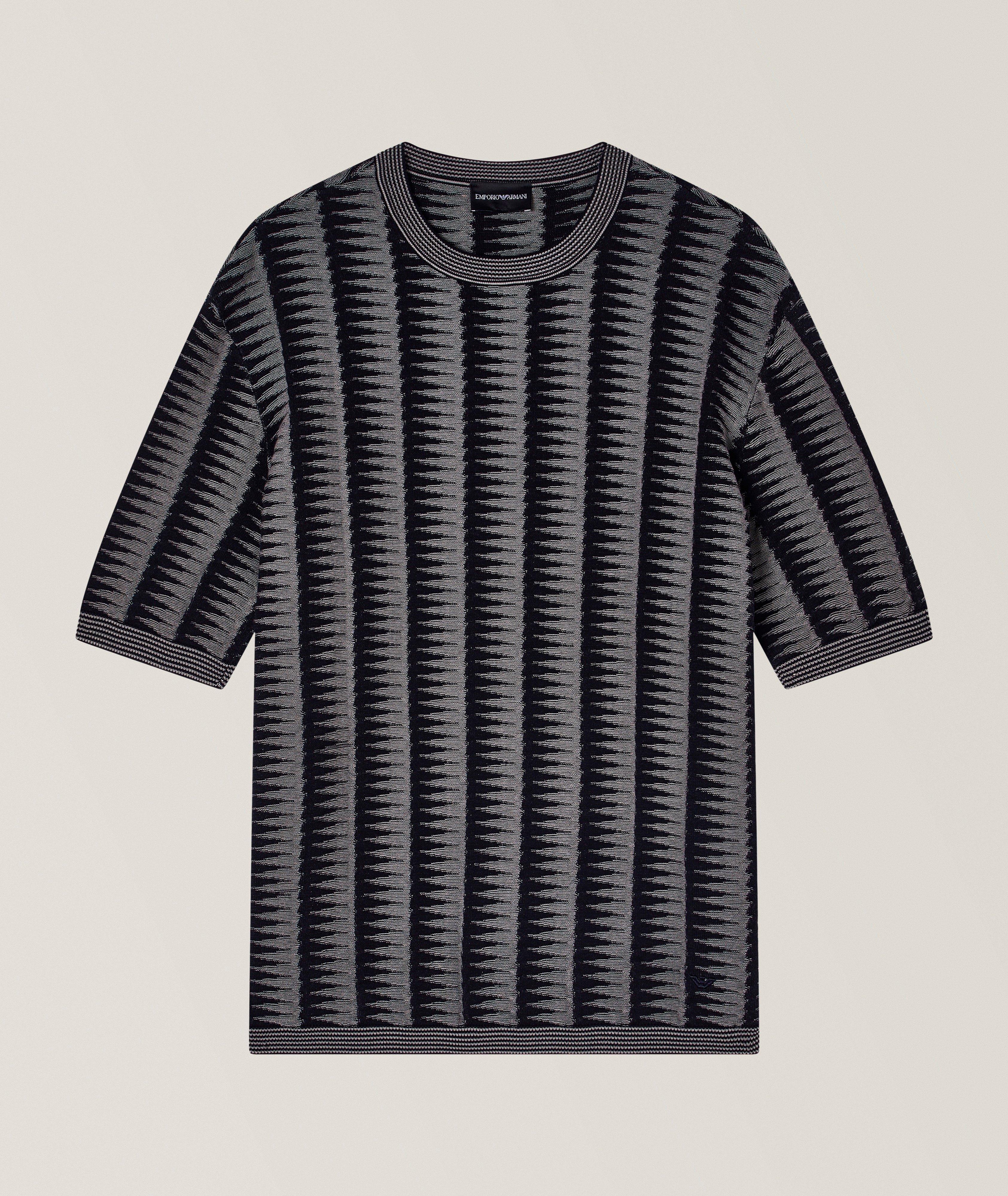 Emporio Armani Two-Tone Jagged Motif Sweater | Sweaters & Knits