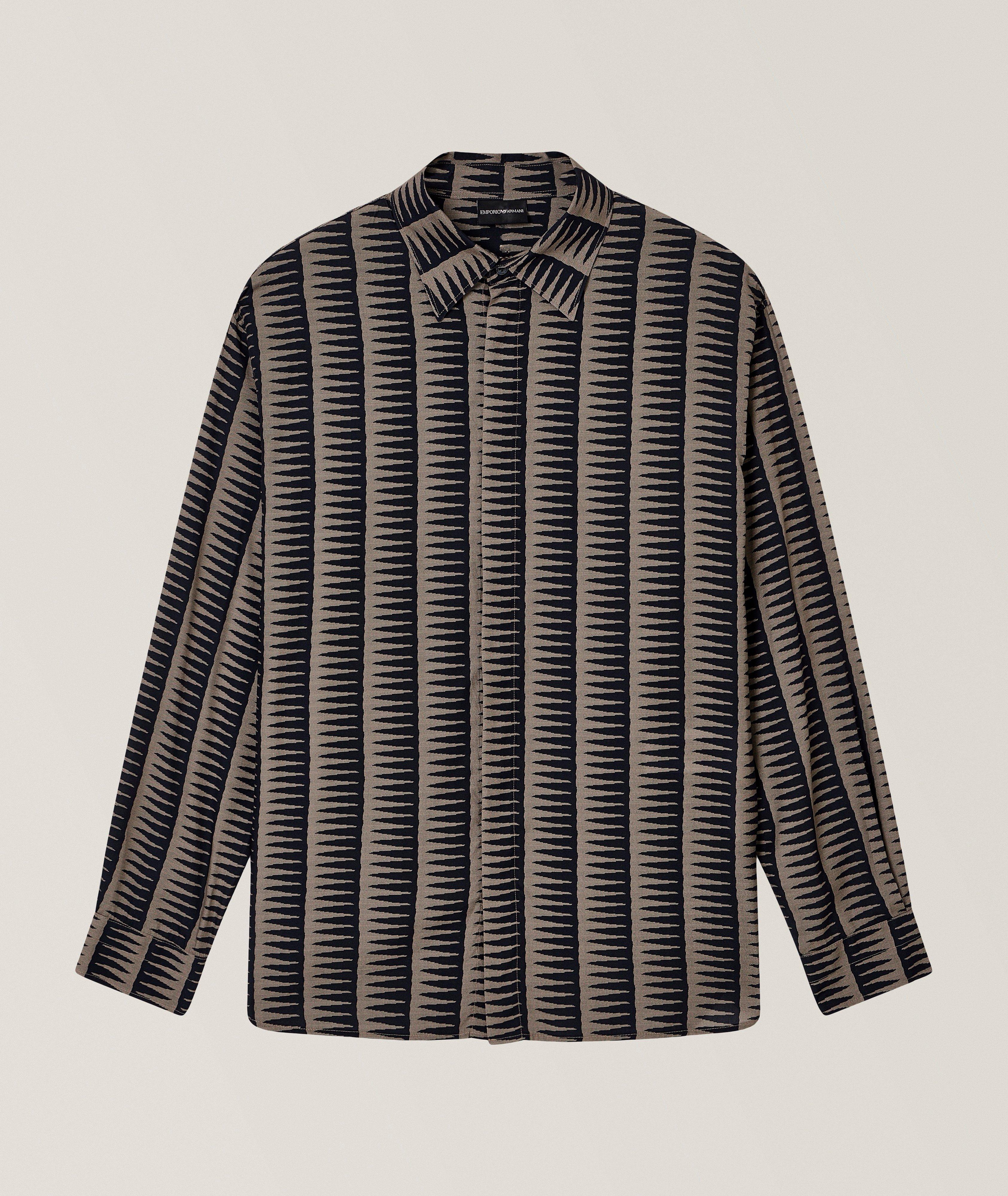 Two-Tone Jagged Motif Shirt image 0
