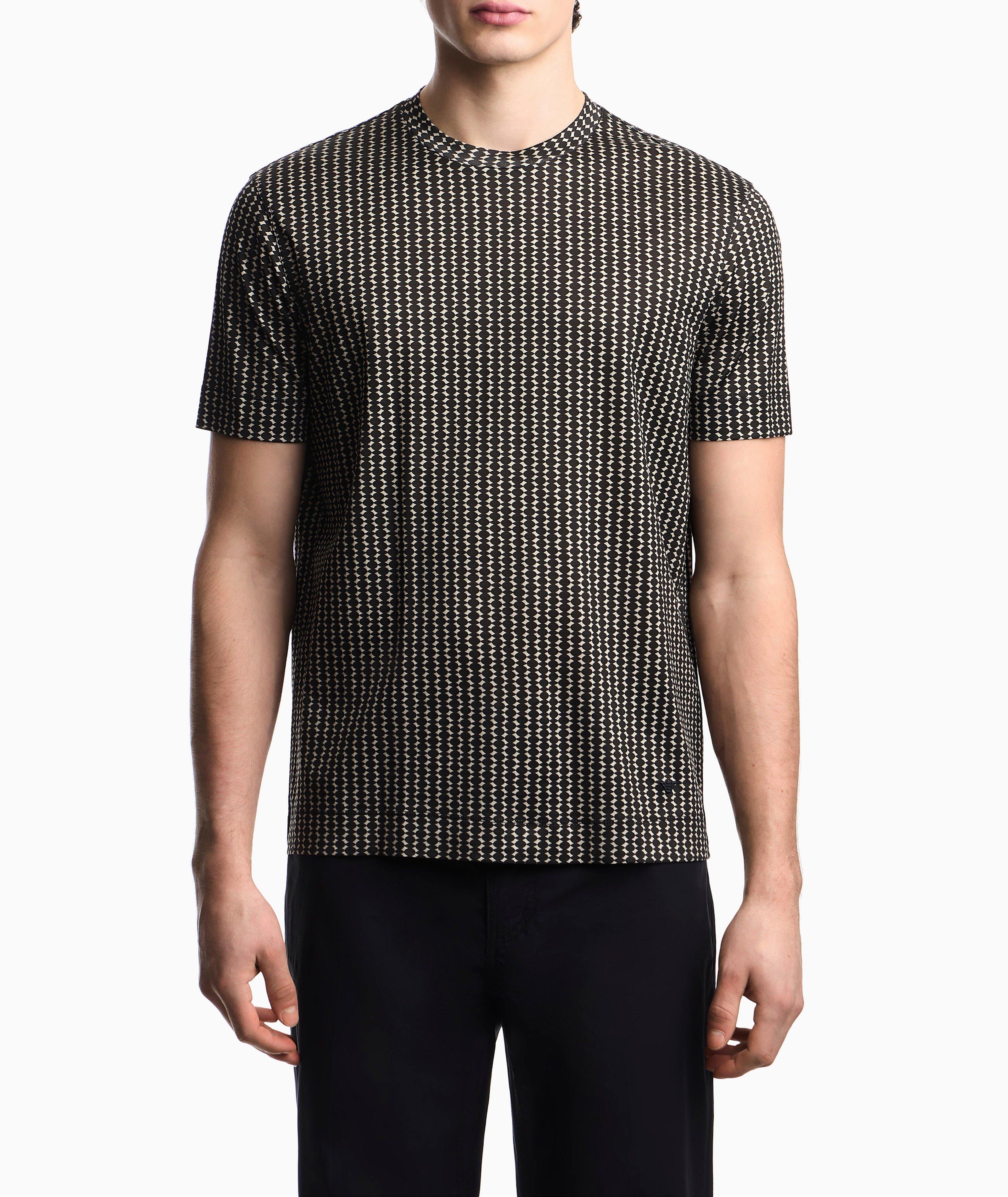 Allover Micro-Pattern Lyocell-Blend T-Shirt image 1