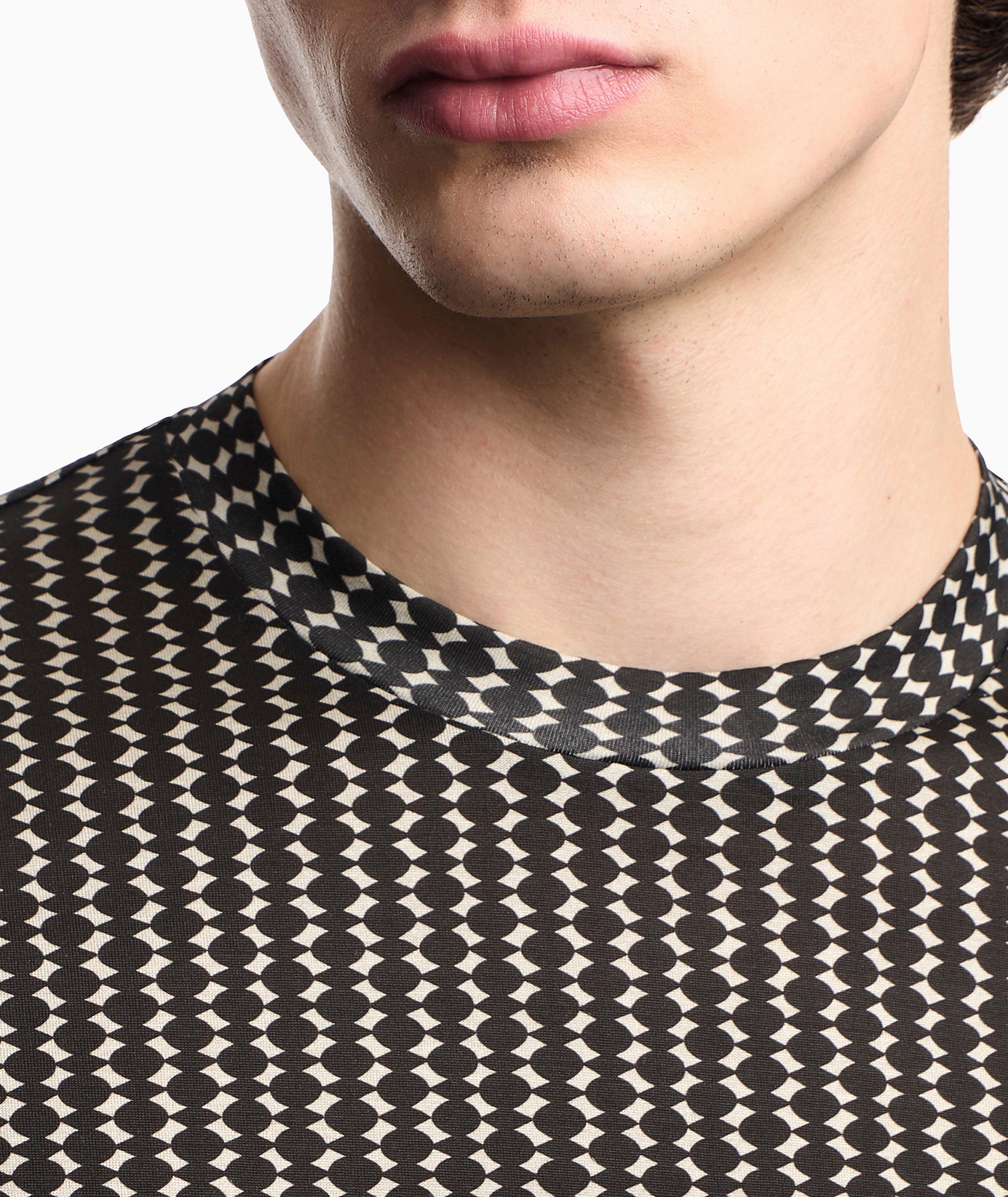 Allover Micro-Pattern Lyocell-Blend T-Shirt image 3