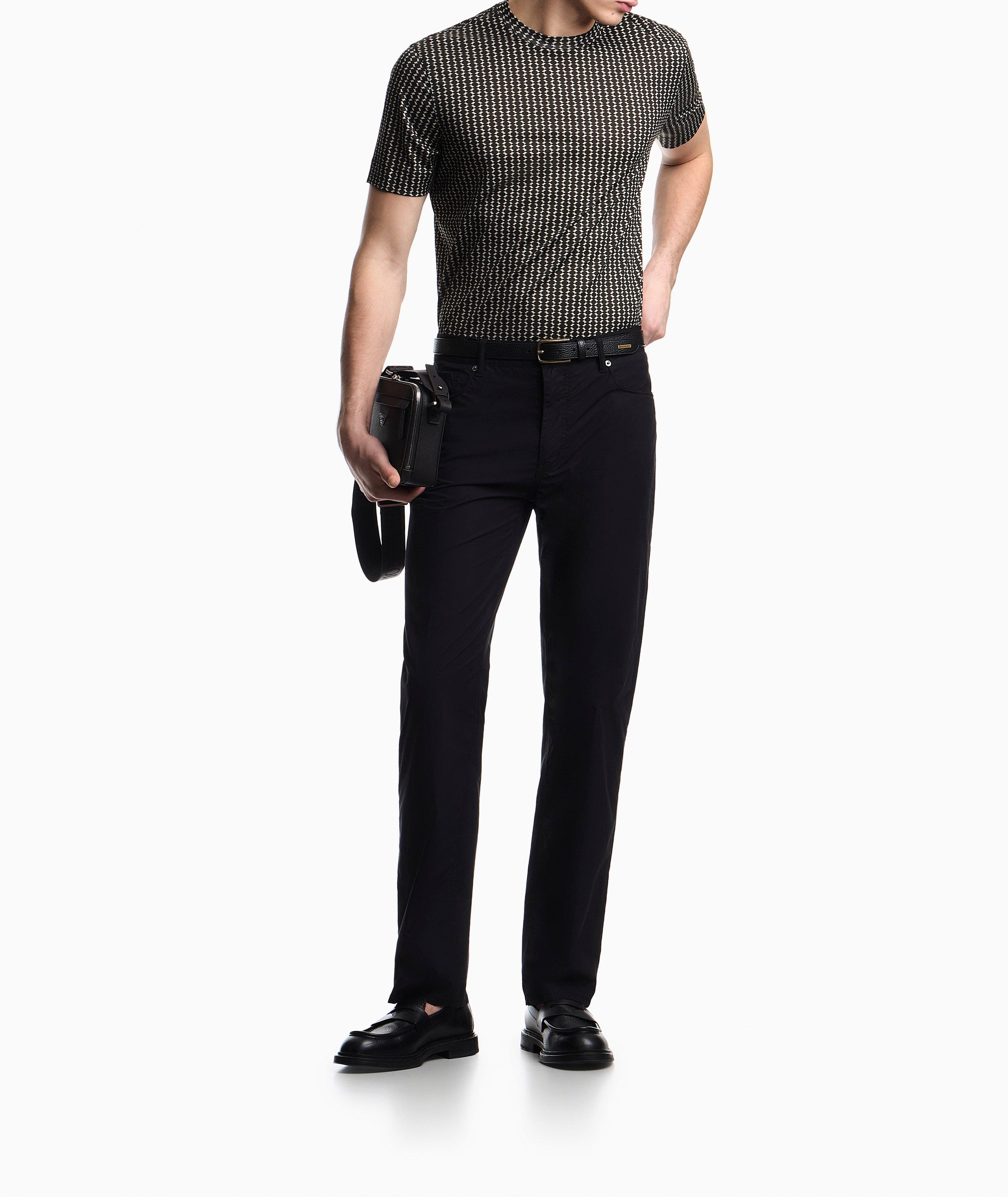 Allover Micro-Pattern Lyocell-Blend T-Shirt image 4