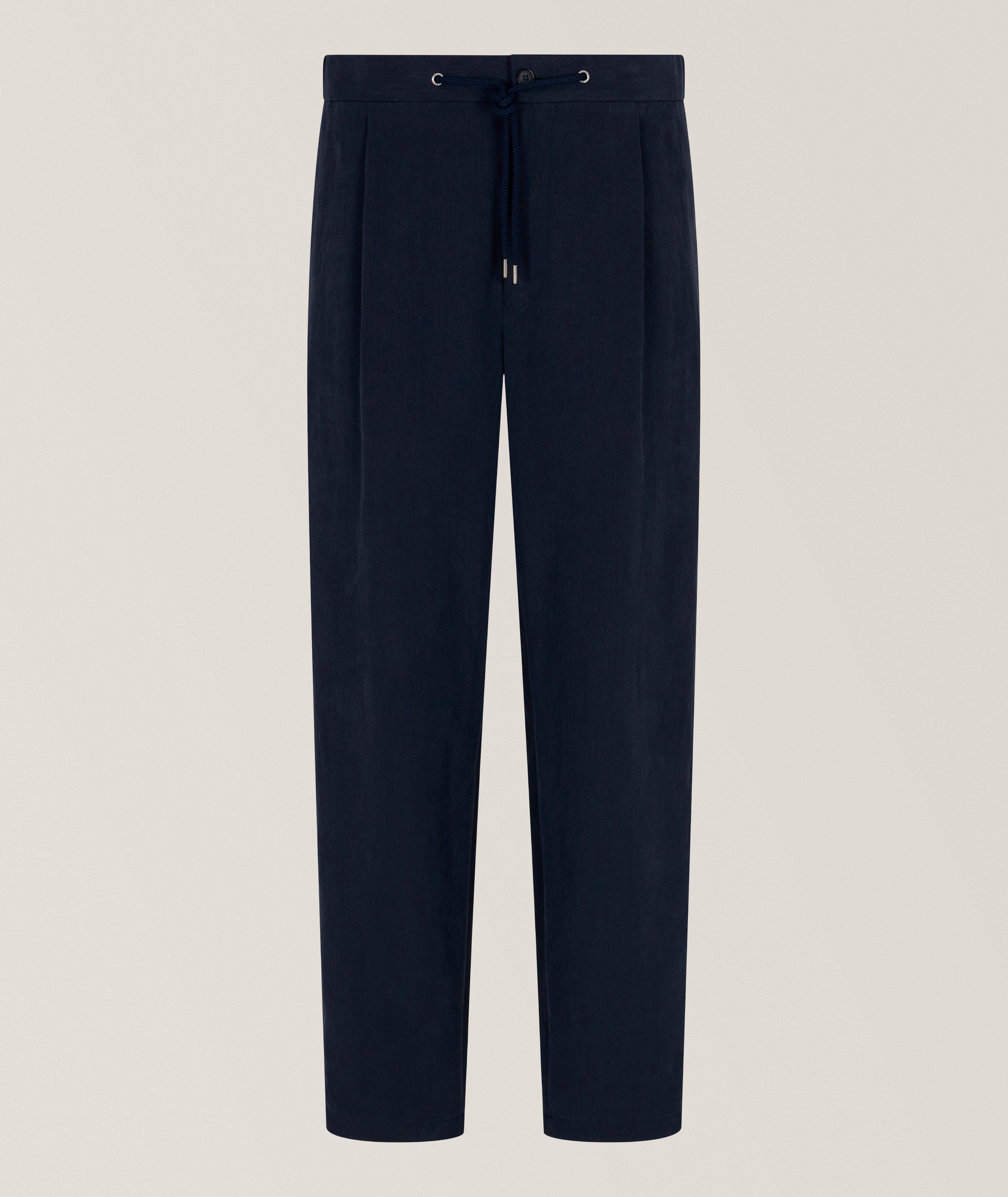 Linen-Canvas Drawstring Trousers image 0