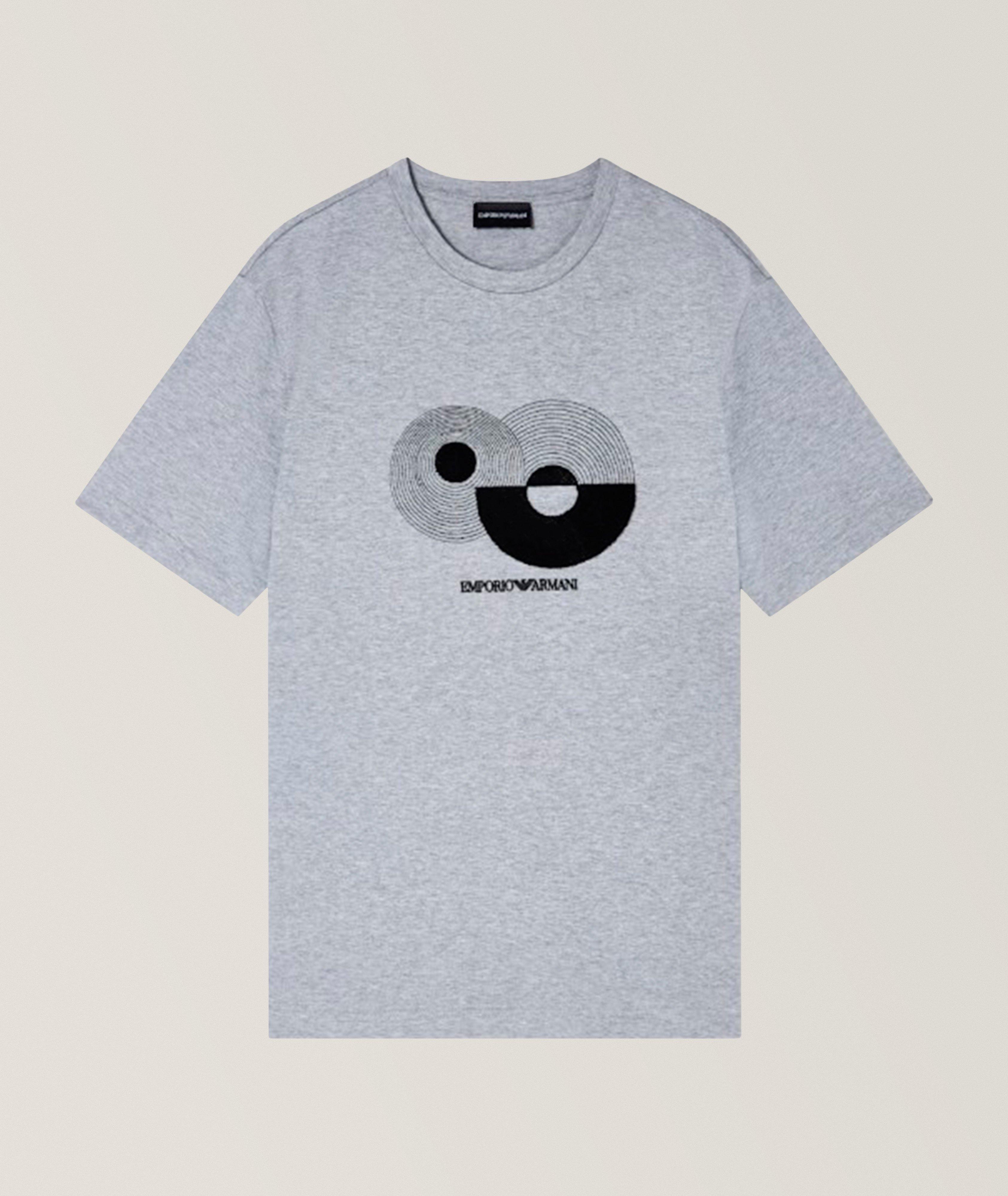 Emporio Armani T-shirt jersey op-art brodé