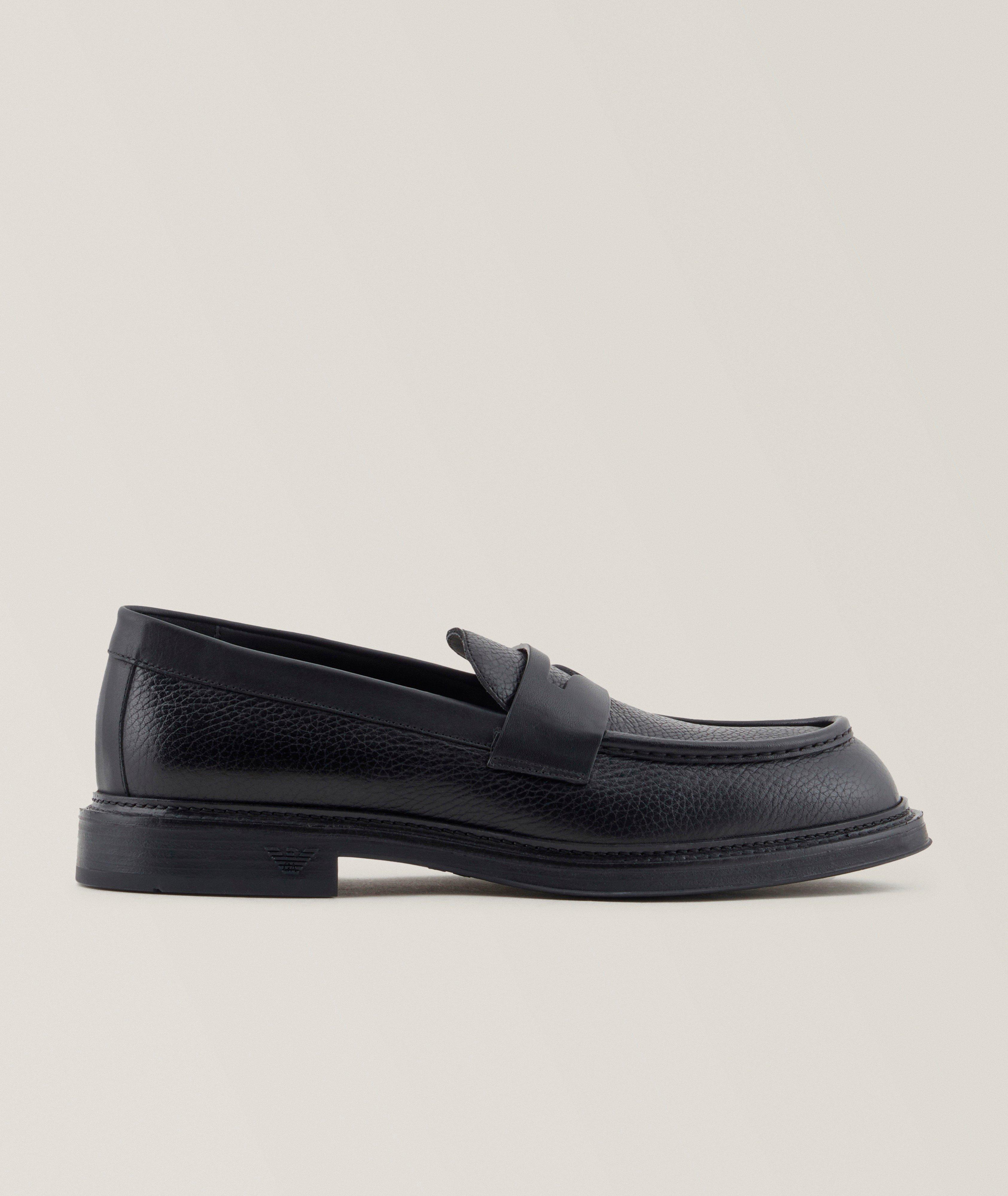 Emporio Armani Flâneurs en cuir grainé