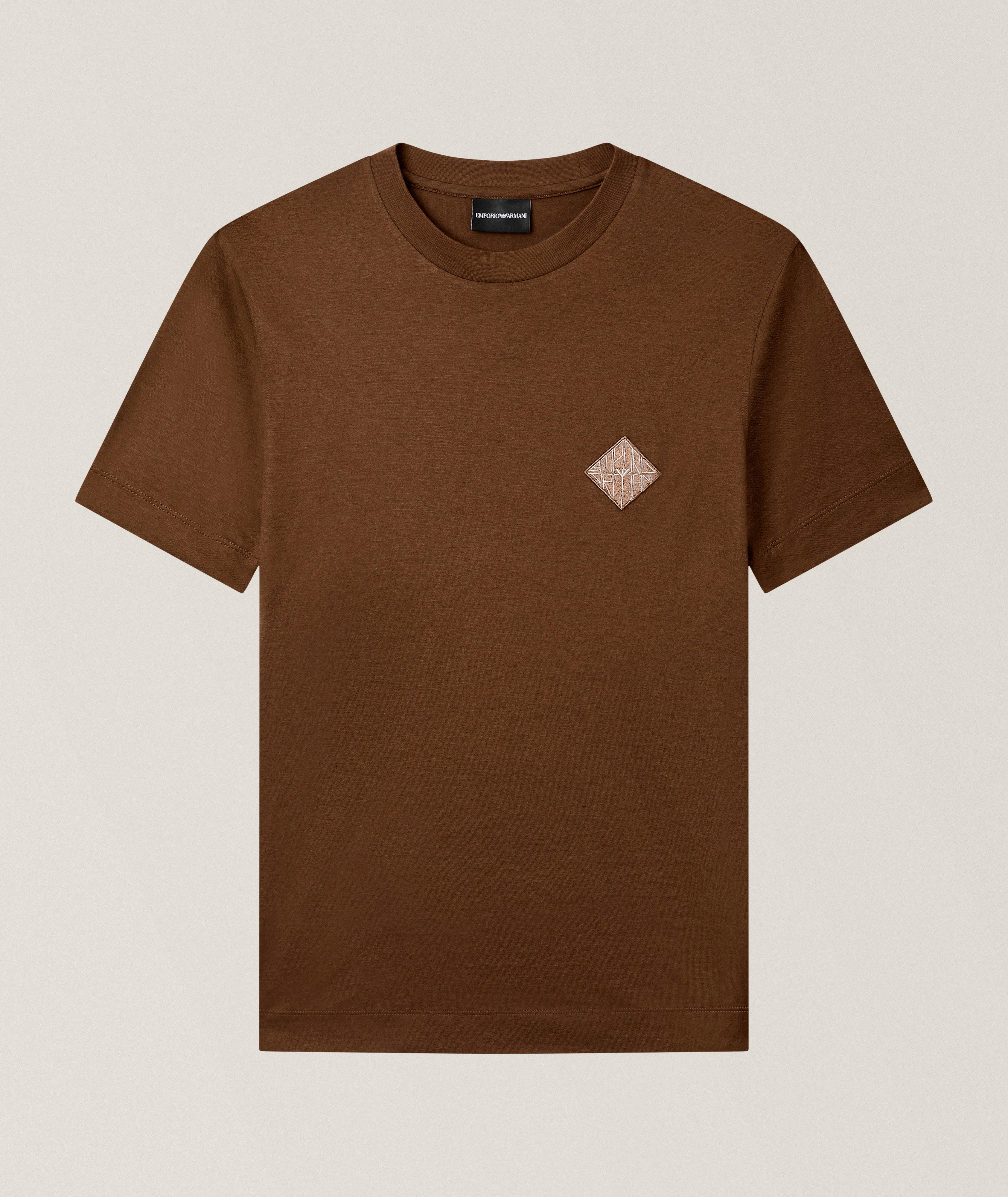 Emporio Armani T-shirt lyocell-coton logo brodé