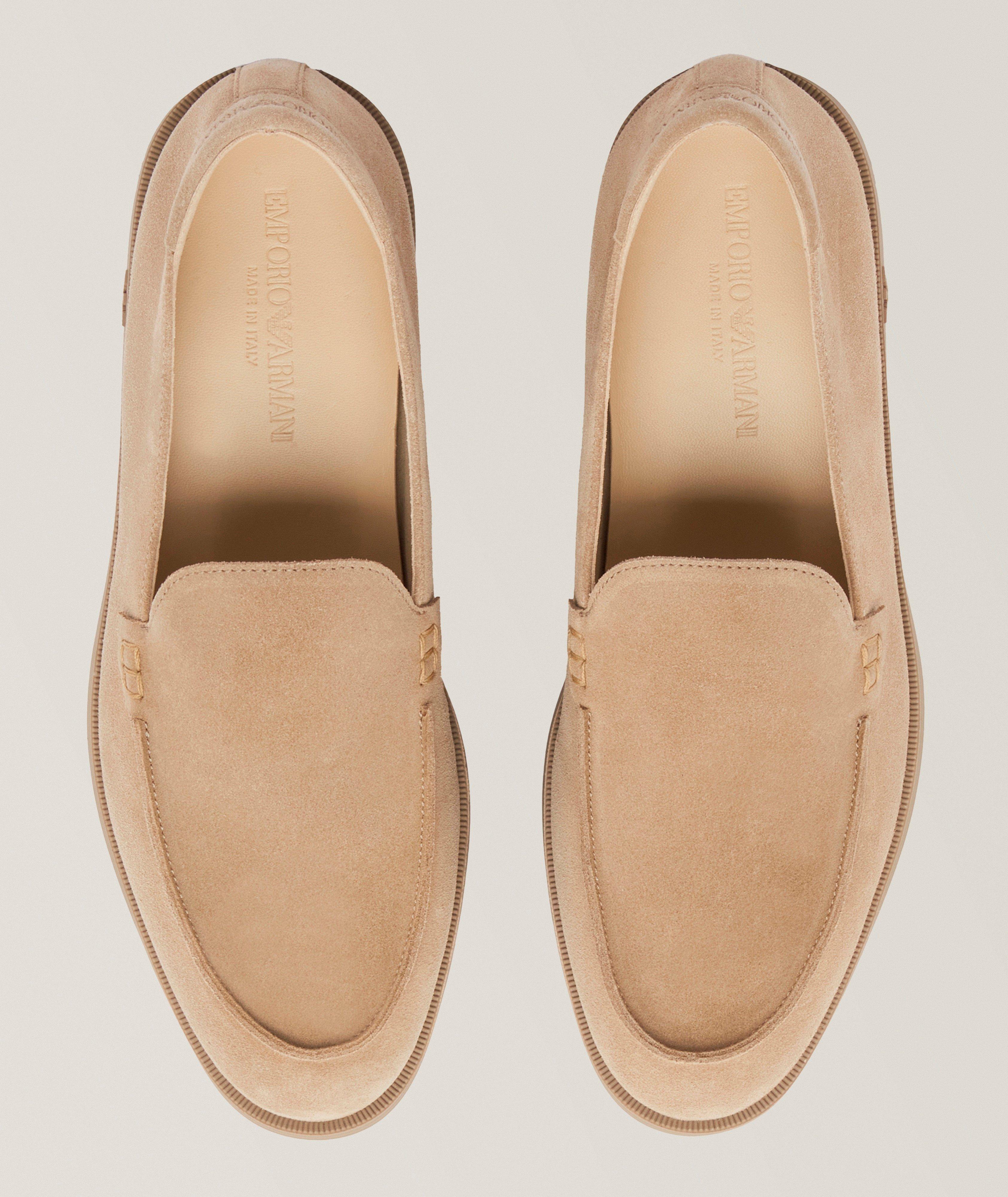 Armani Suede Moc Loafers NWT Emporio Armani Velour Suede Loafers | Casual Shoes | Harry Rosen main image 2