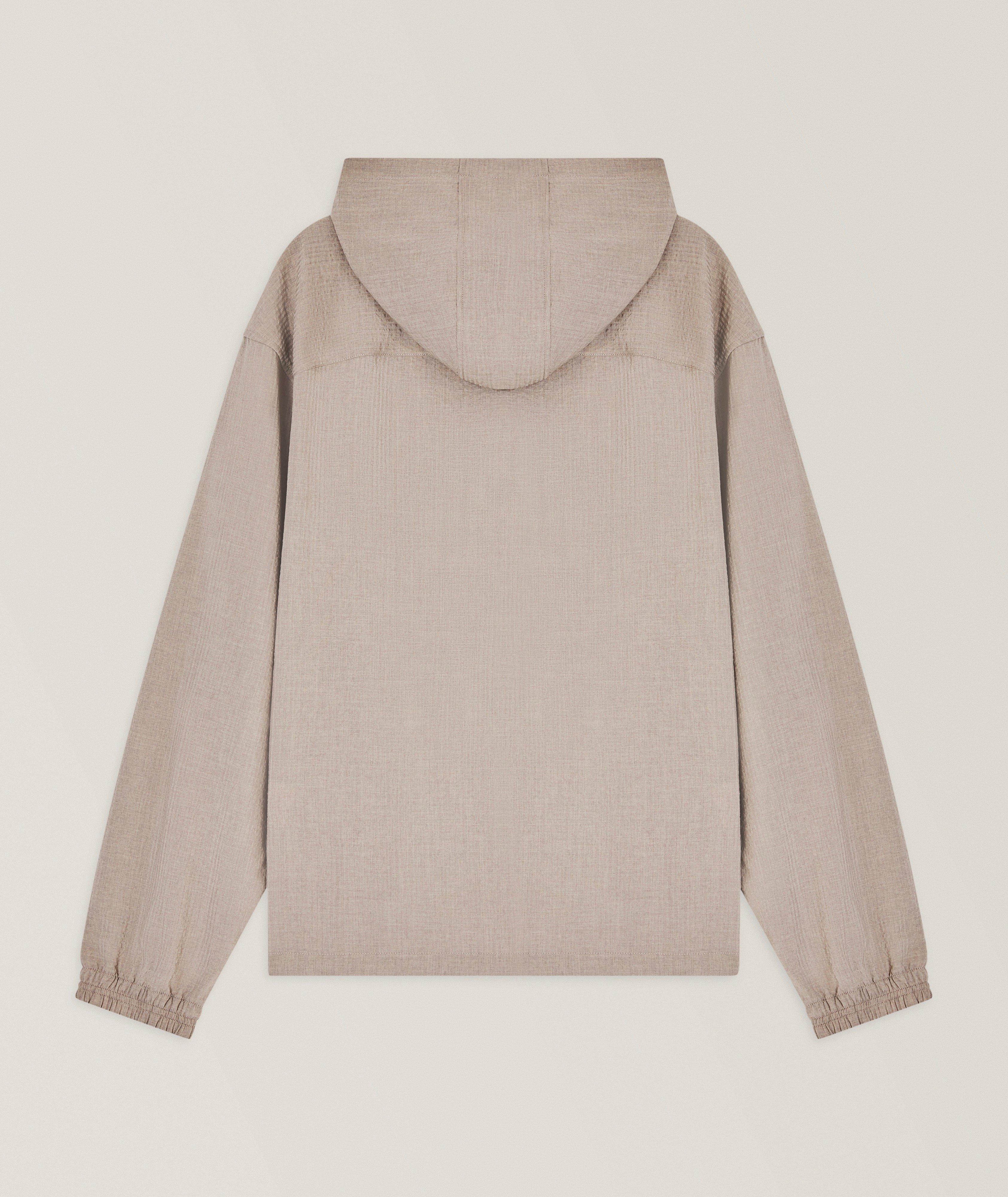 Emporio Armani Technical Seersucker Hooded Blouson | Coats | Harry