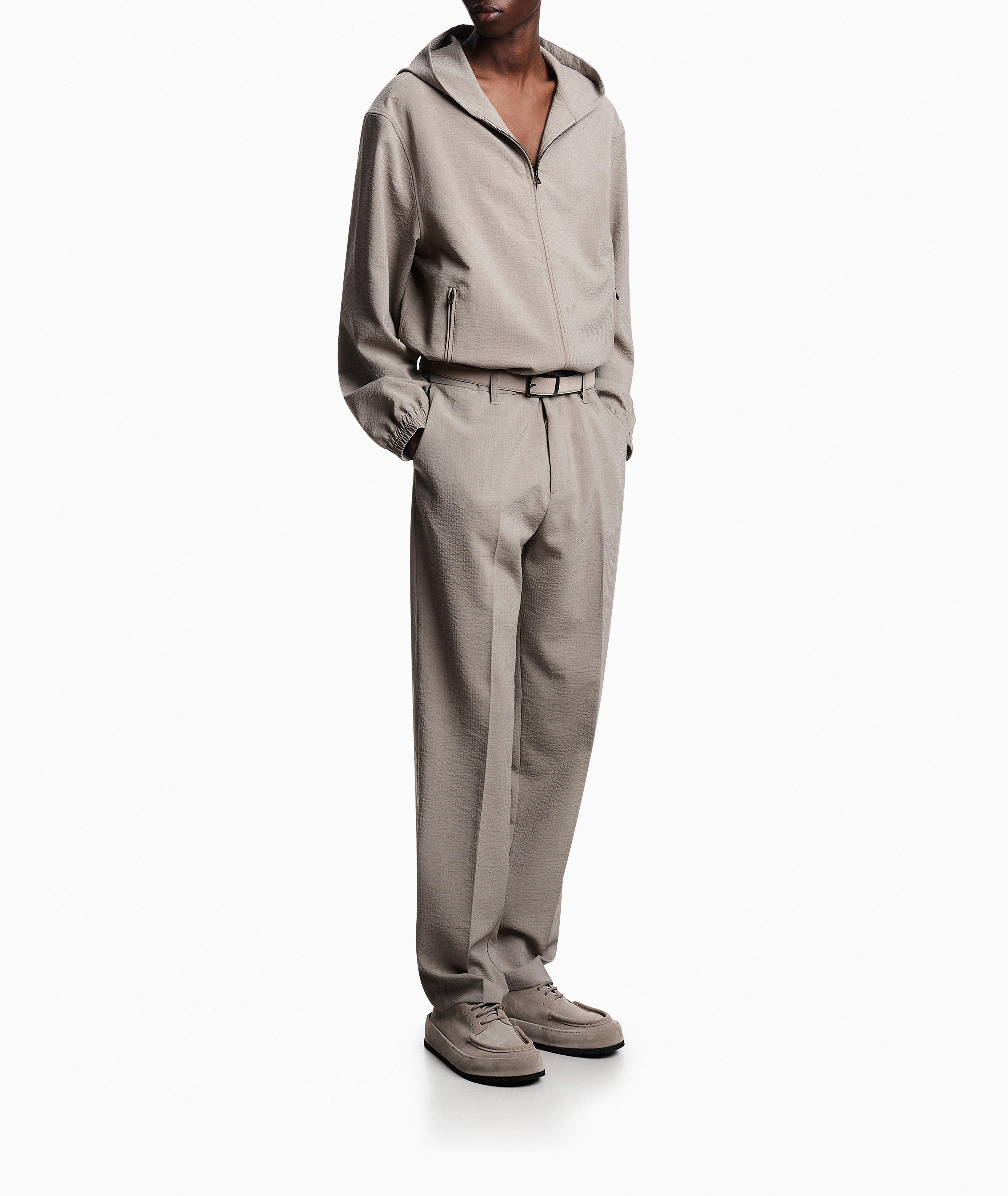 Emporio Armani Technical Seersucker Hooded Blouson | Coats | Harry