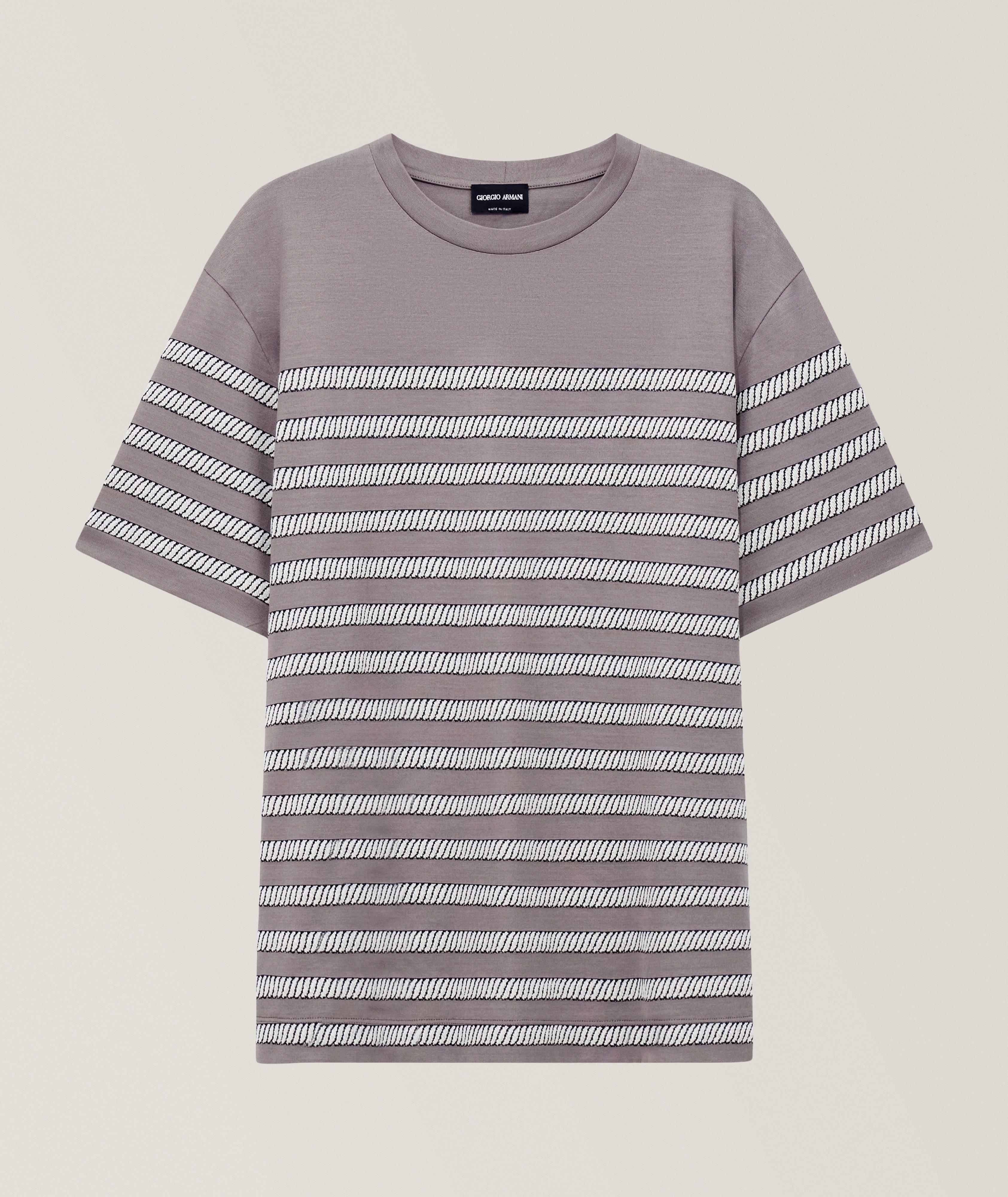 Giorgio Armani Icon Striped Cashmere T-Shirt | Sweaters & Knits