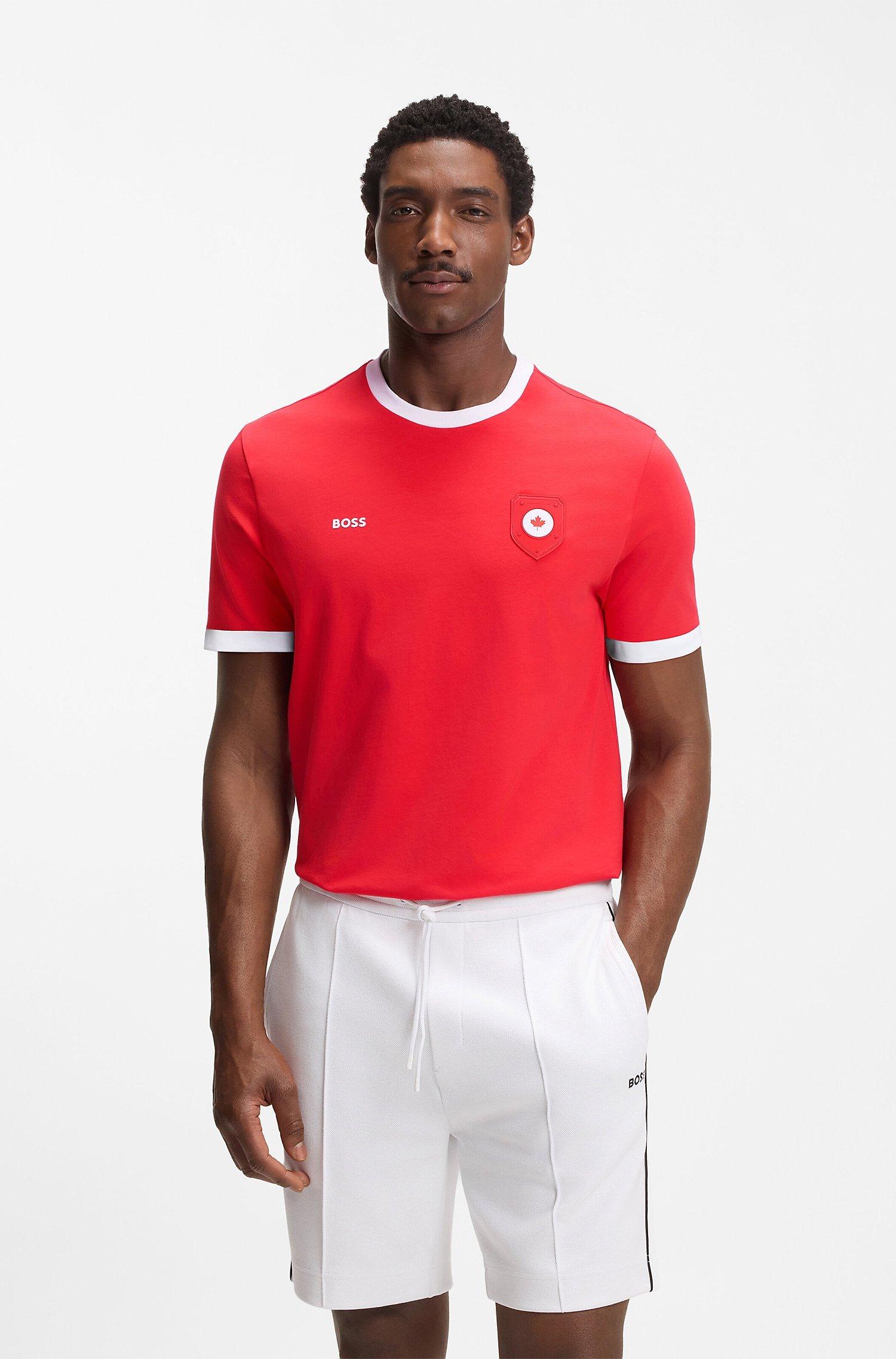 BOSS Canada Flag Stretch-Cotton T-Shirt | Sweaters & Knits | Harry