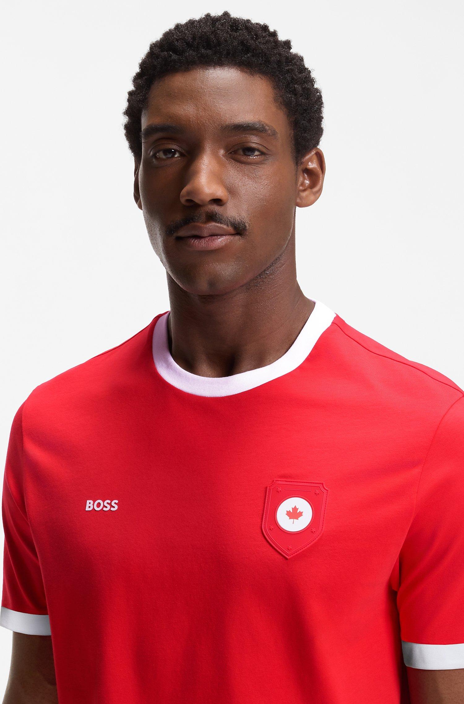 BOSS Canada Flag Stretch-Cotton T-Shirt | Sweaters & Knits | Harry