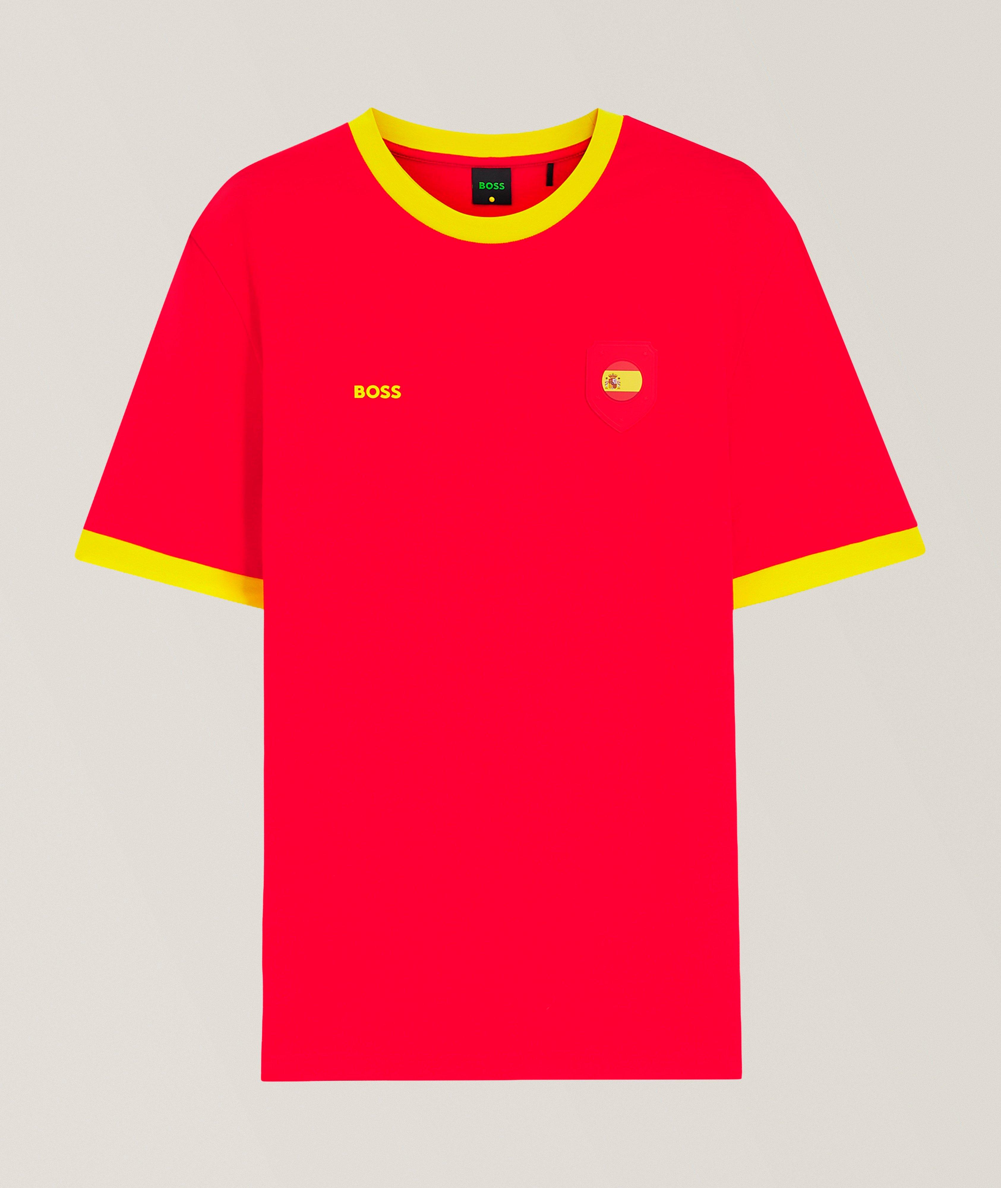 BOSS Spain Flag Stretch-Cotton T-Shirt