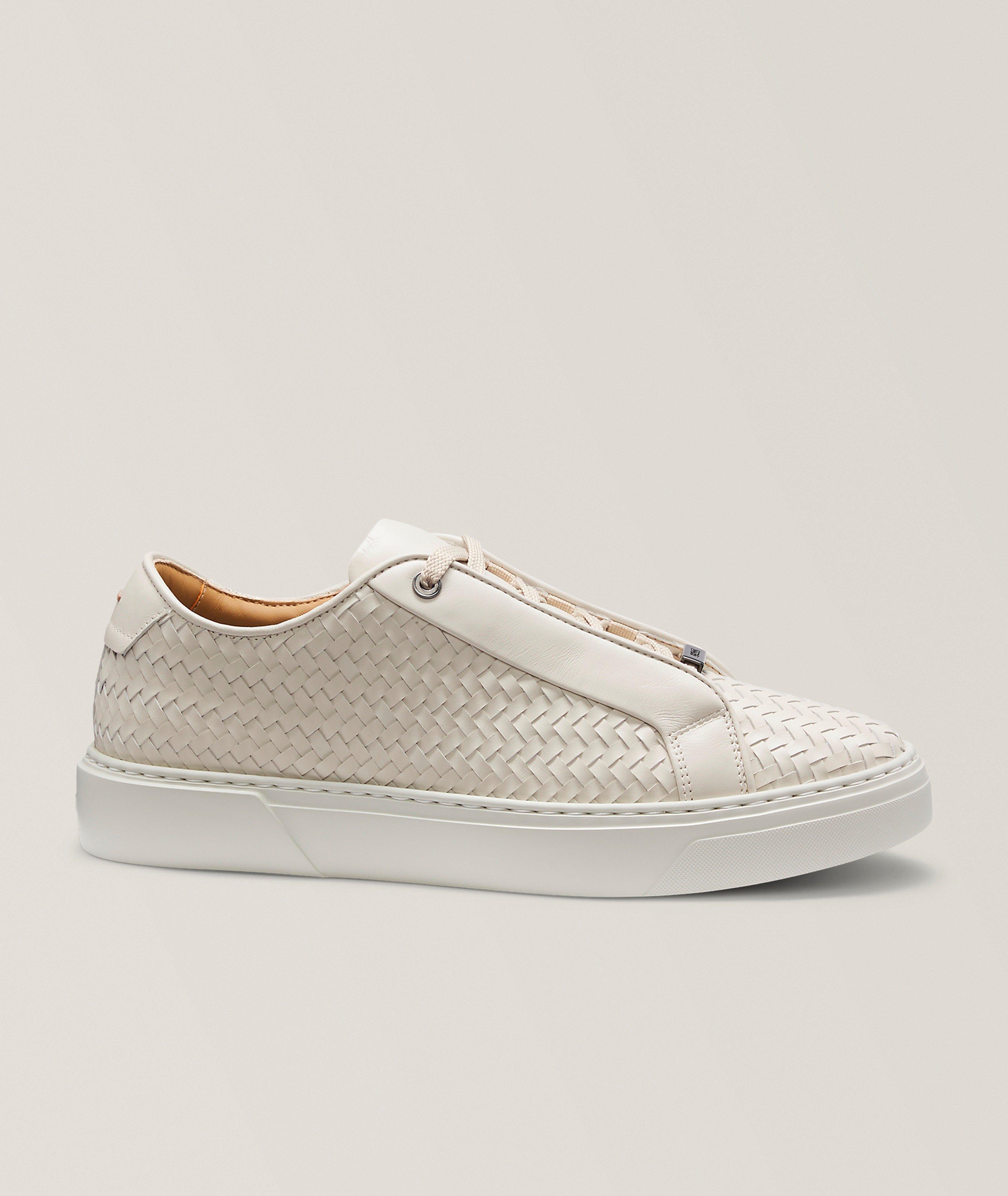 BOSS Gary Woven Leather Sneakers
