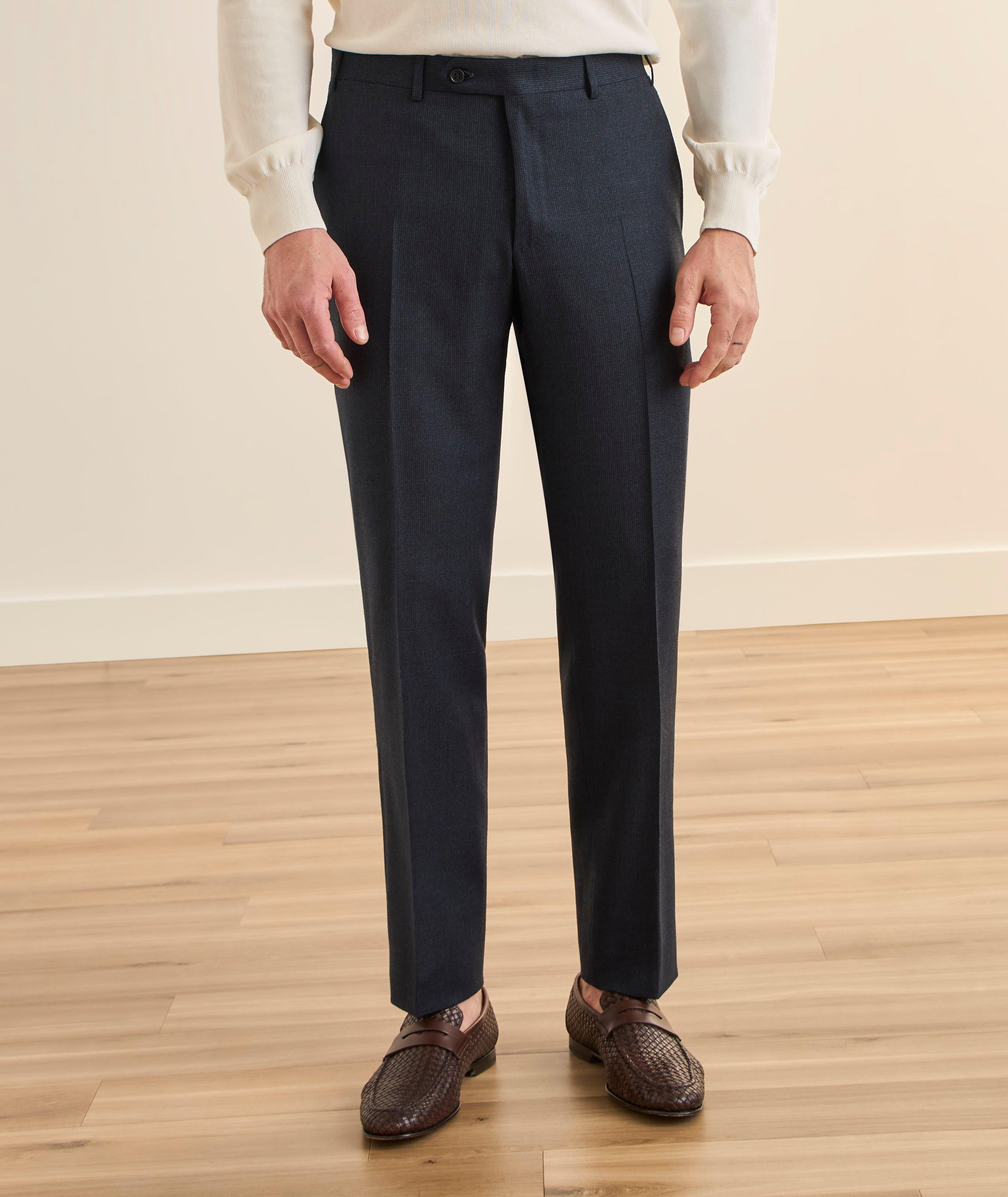 Impeccabile Wool Micro-Check Dress Pants image 1