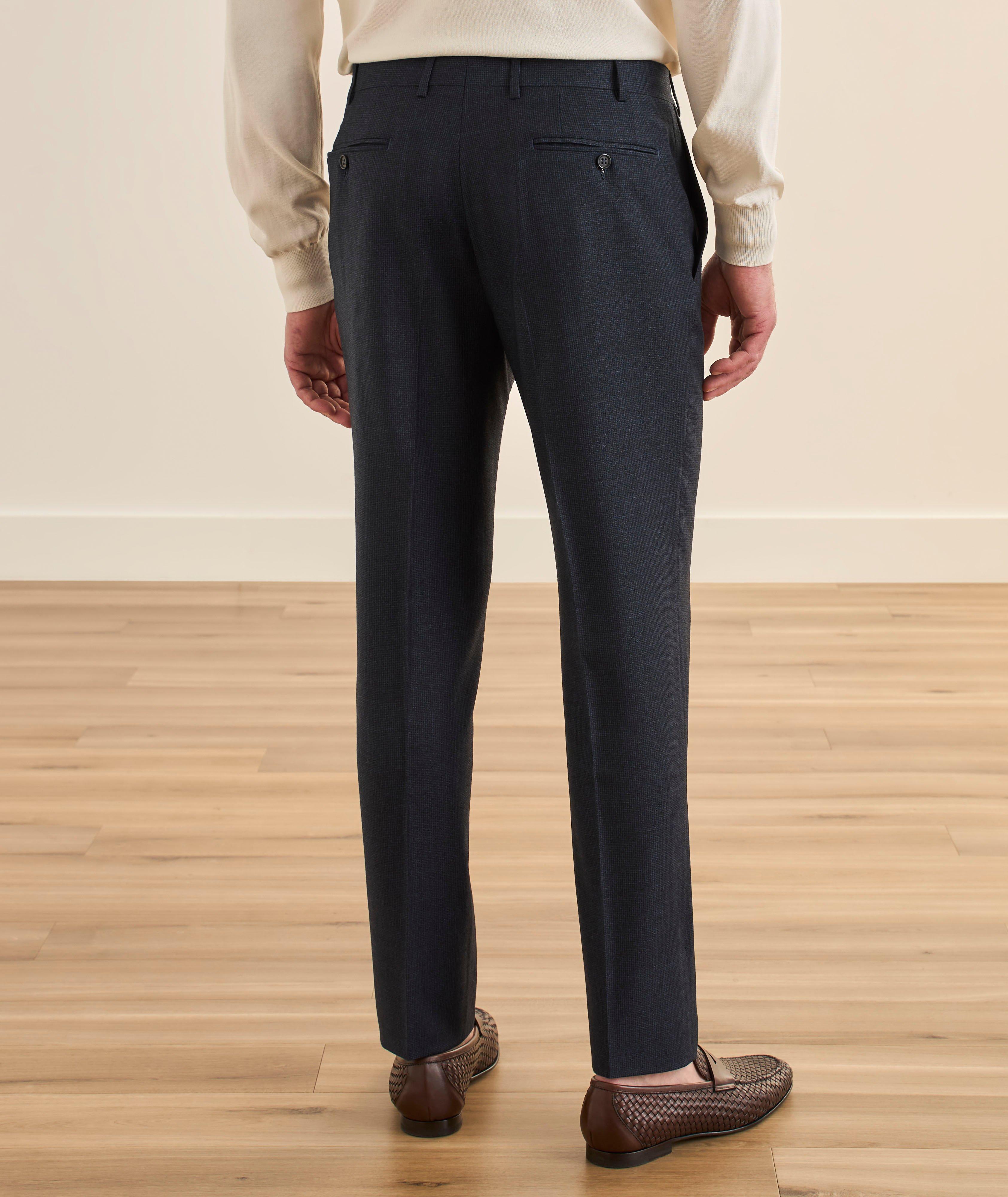 Impeccabile Wool Micro-Check Dress Pants image 2