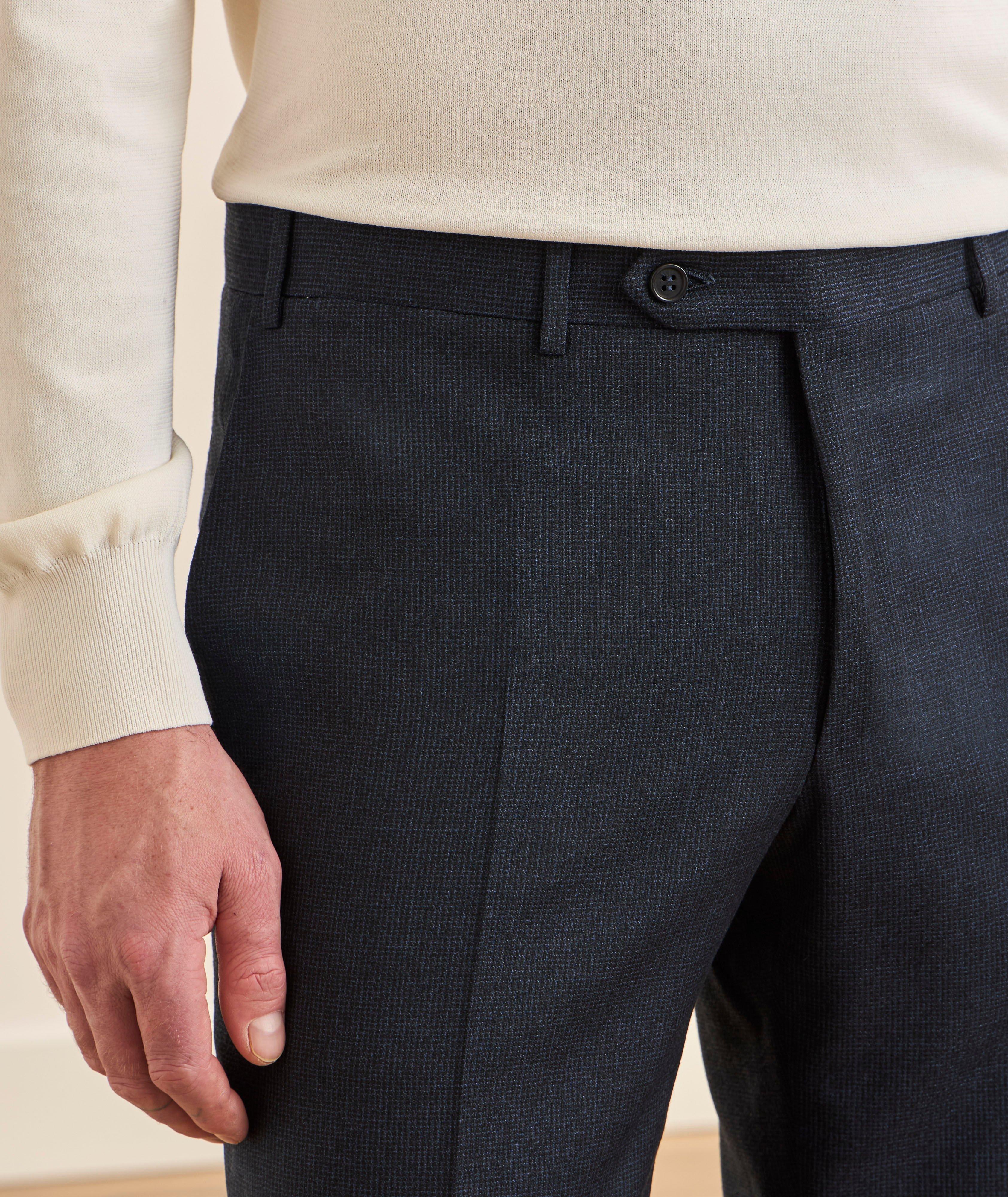 Impeccabile Wool Micro-Check Dress Pants image 3