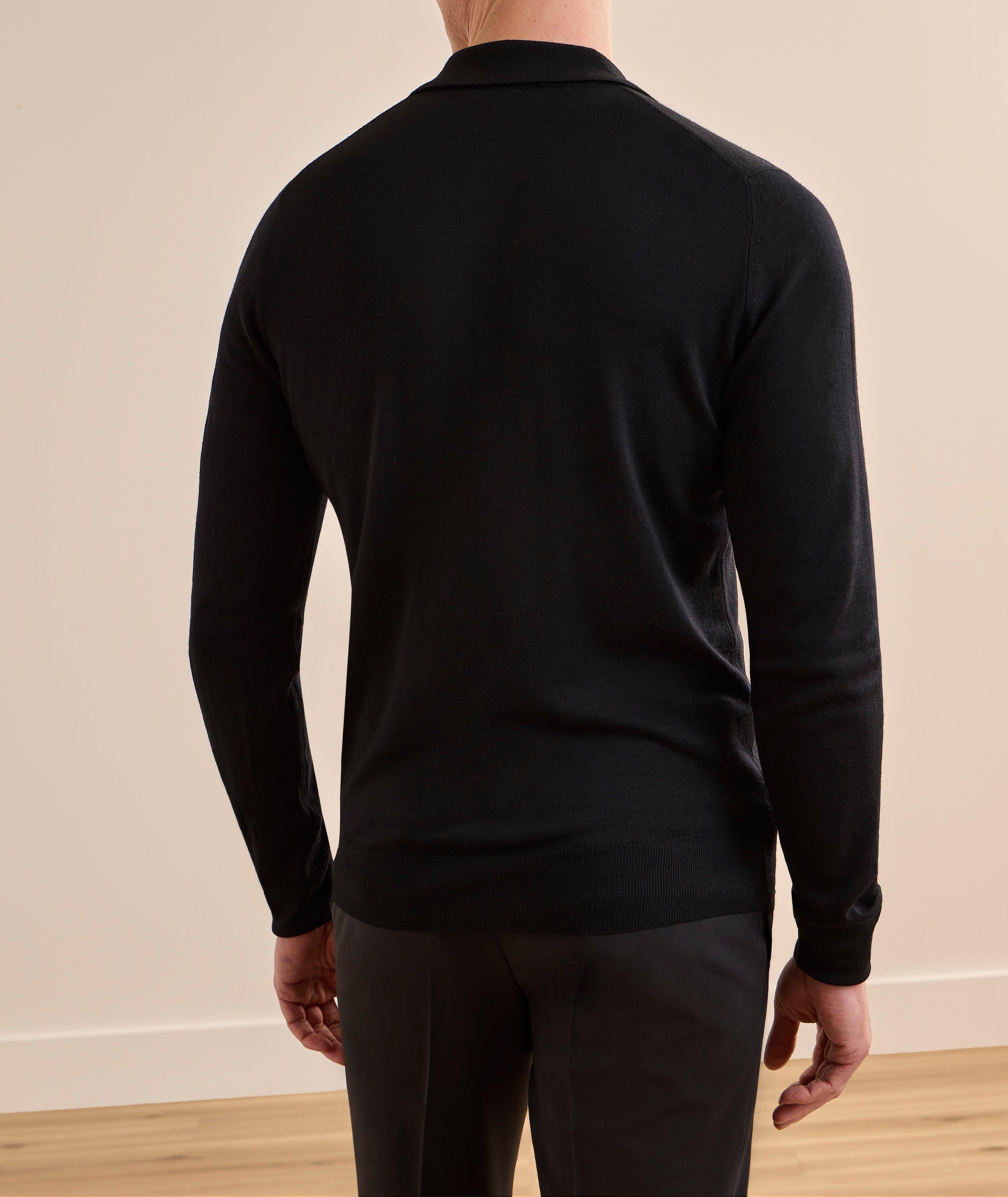 Merino Wool Long-Sleeve Polo image 2