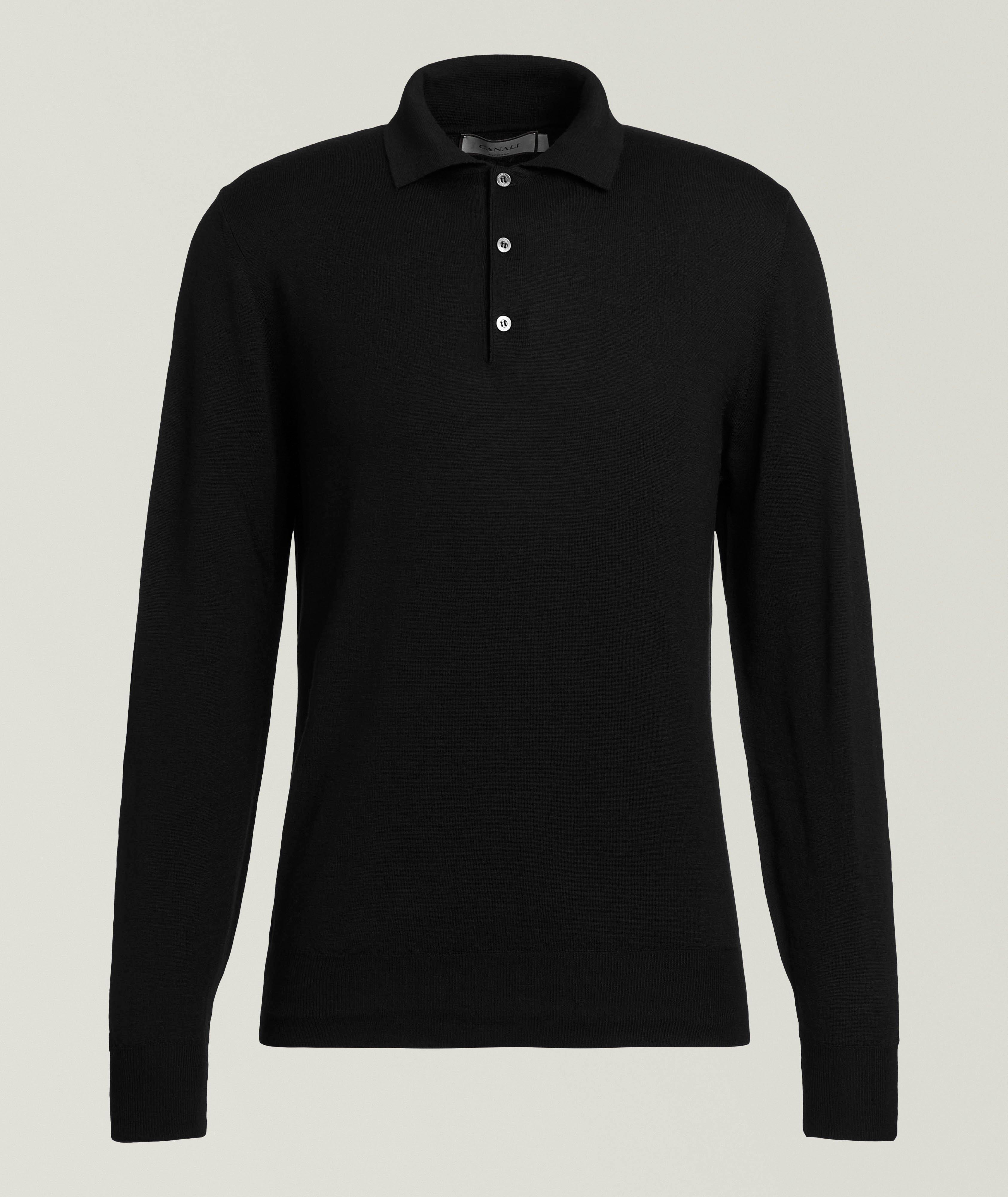 Merino Wool Long-Sleeve Polo image 0