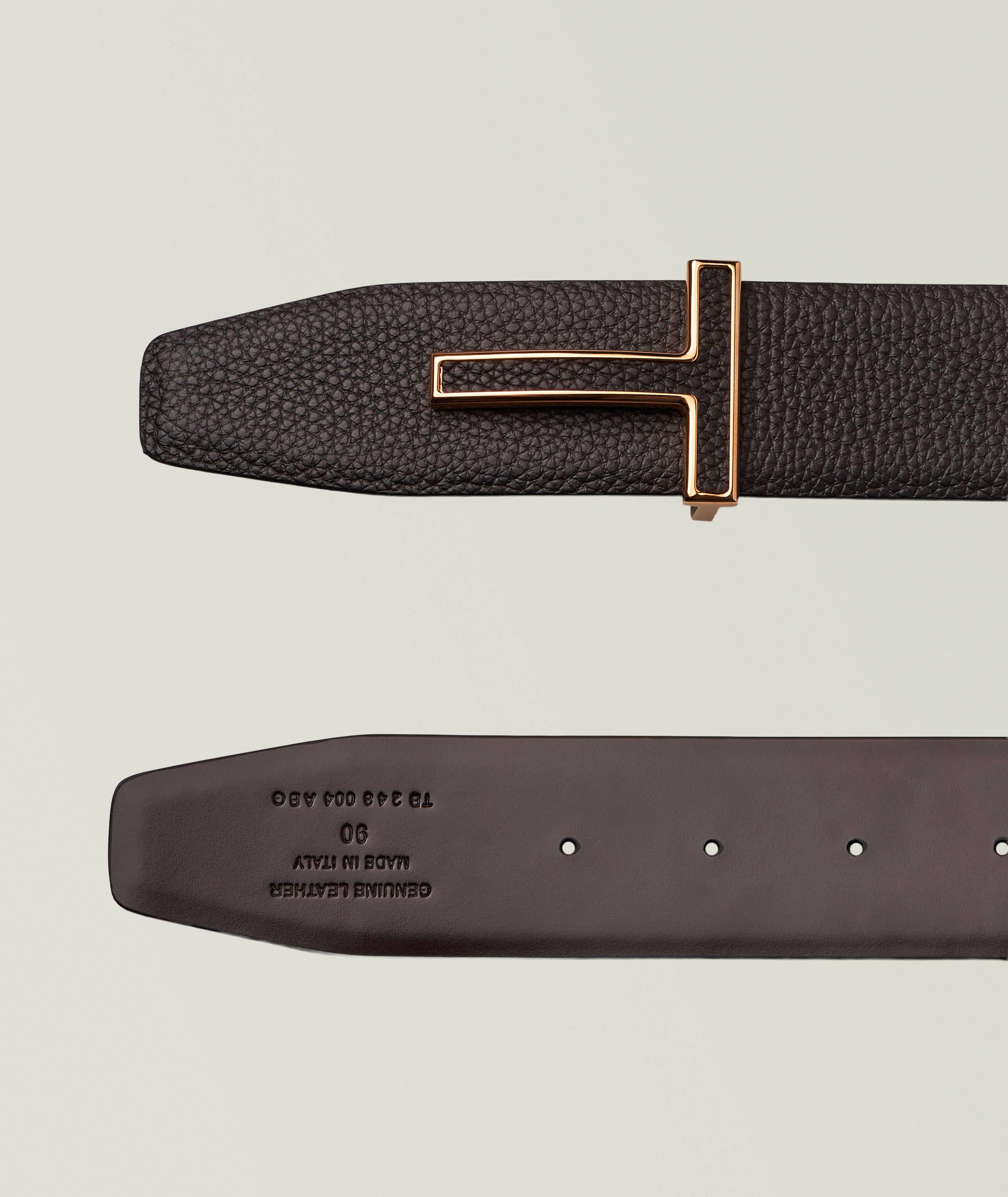 Reversible Leather T-Buckle Belt  image 1