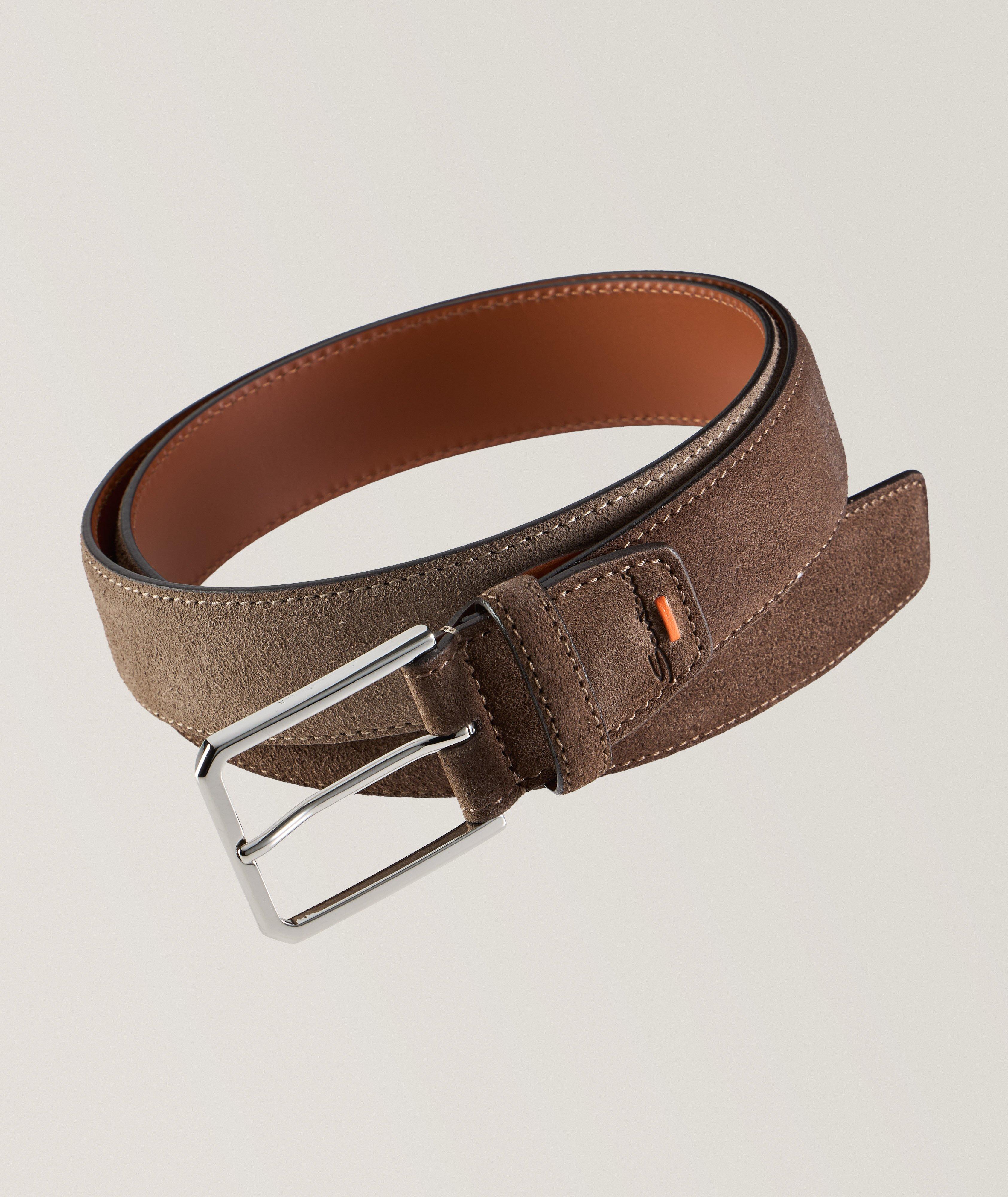 Square Buckle Suede Belt image 0