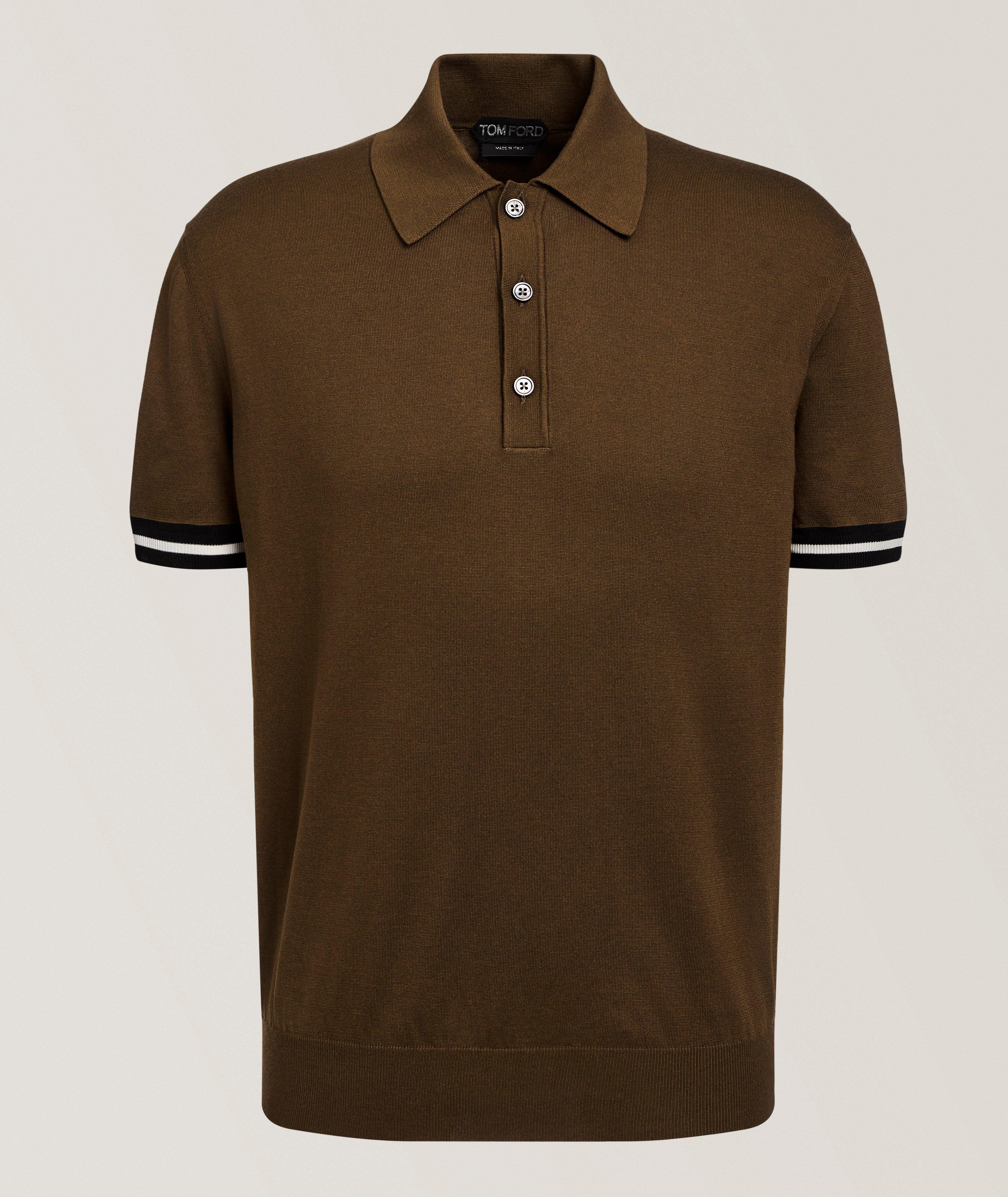 Contrast-Trim Cotton-Silk Polo image 0