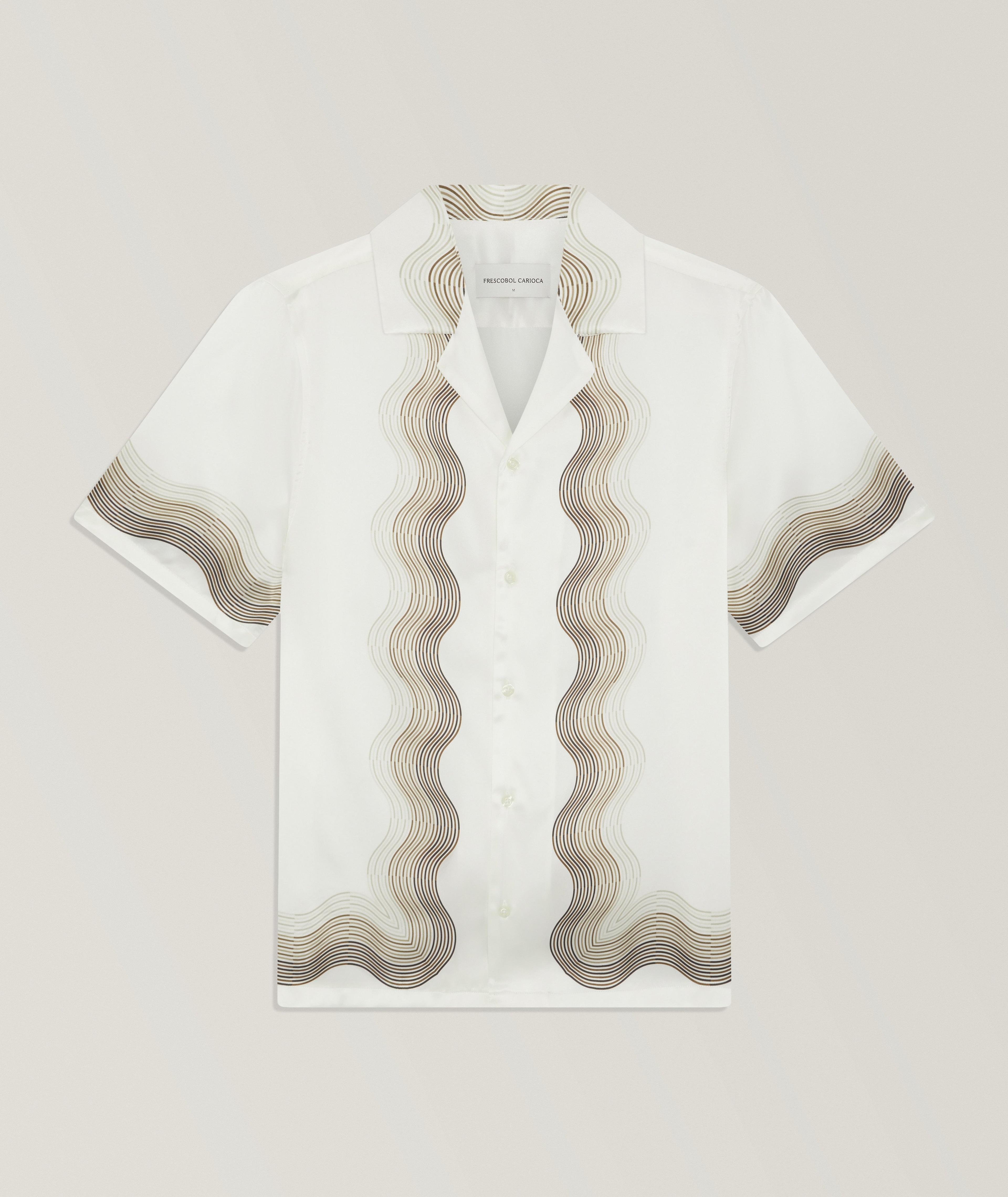 Chemise camp soie vagues carrées Roberto image 0