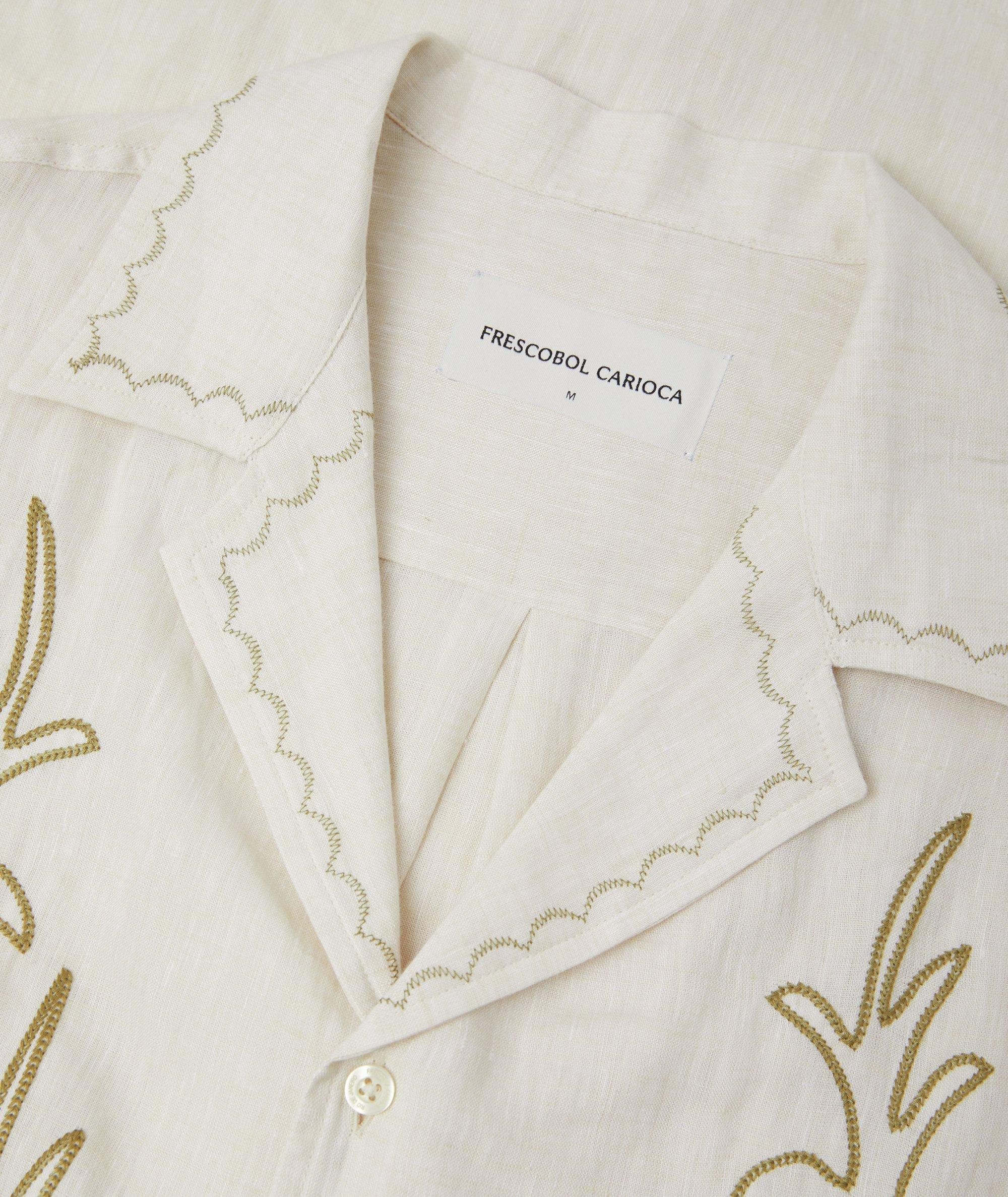Alves Embroidered Palm Linen Camp Shirt image 1